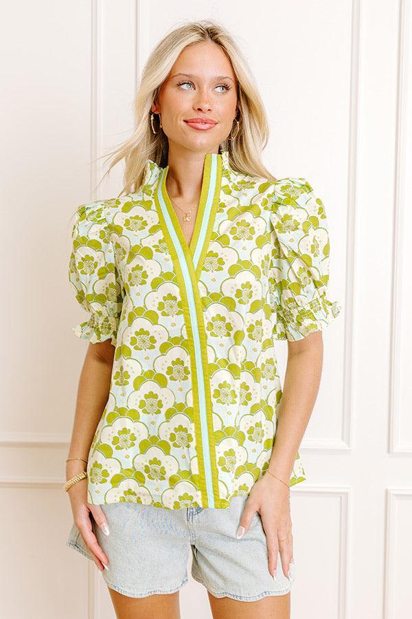 Popular Song Floral Top in Lime Product Image