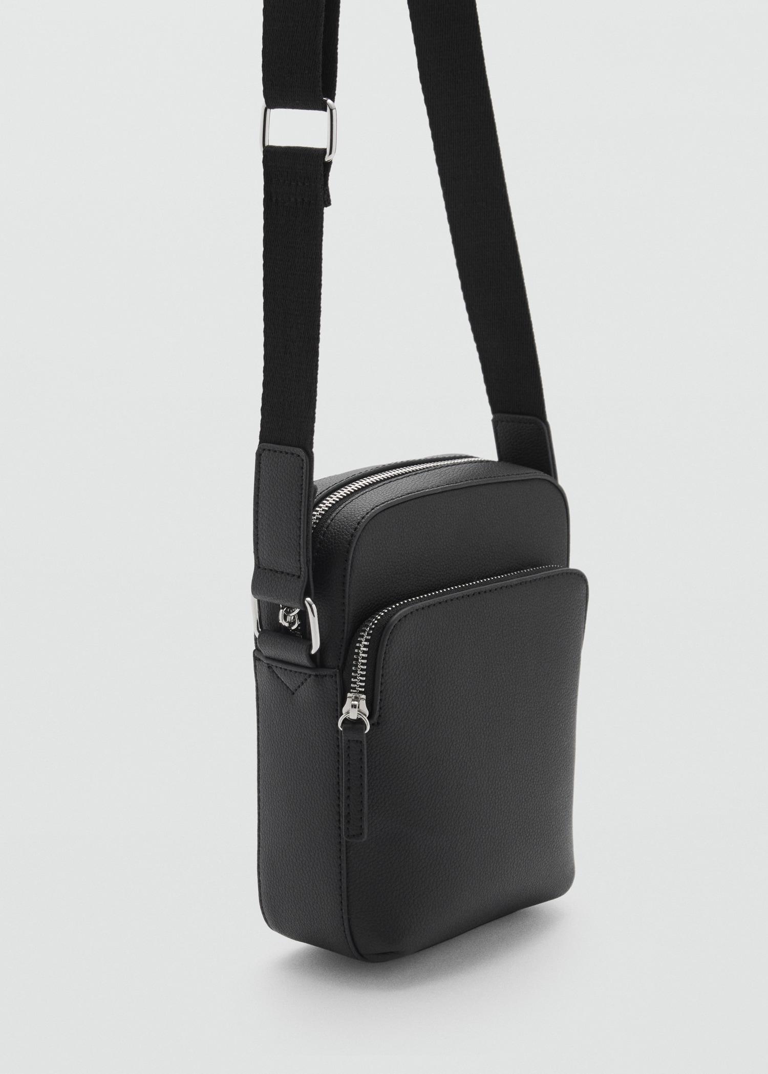 Patent leather-effect shoulder bag - Men | MANGO USA Product Image