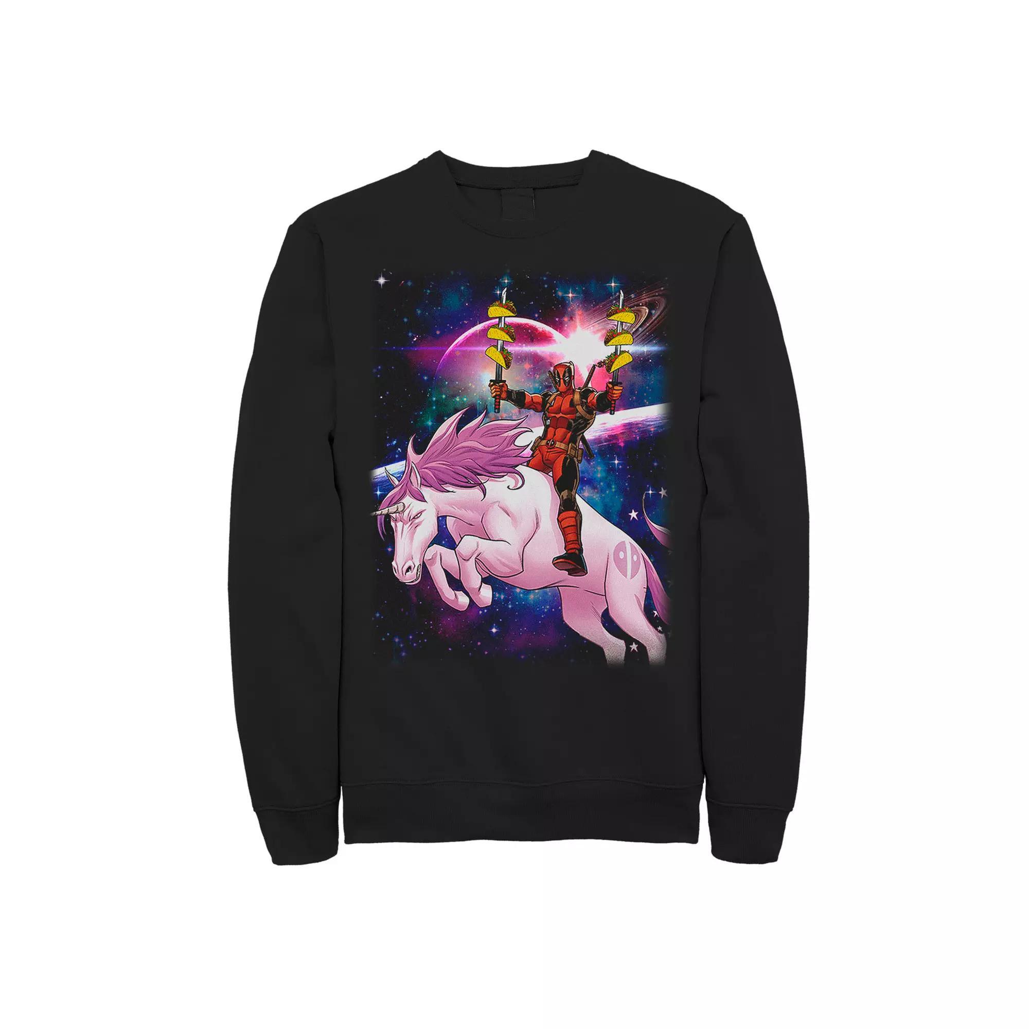 Mens Marvel Deadpool Space Unicorn Tacos Fleece Product Image