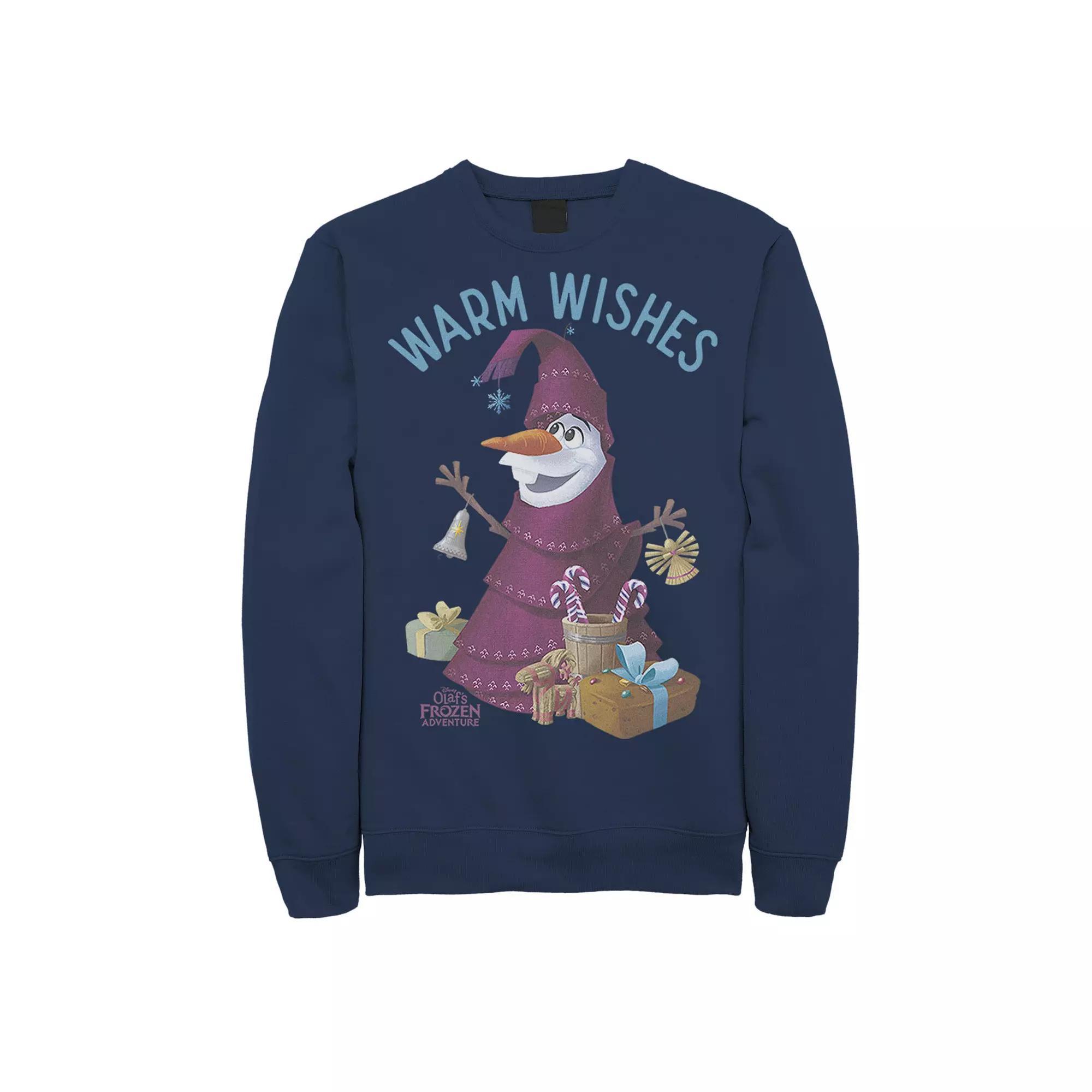 Disney's Frozen Olaf Warm Wishes Christmas Tree Men's Sweatshirt, Size: XL, Blue Product Image