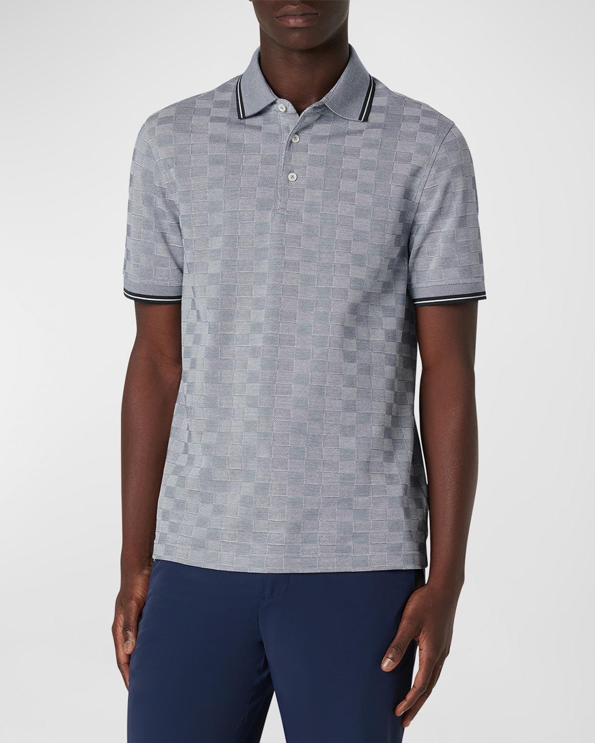 Mens Cotton Jacquard Polo Shirt Product Image
