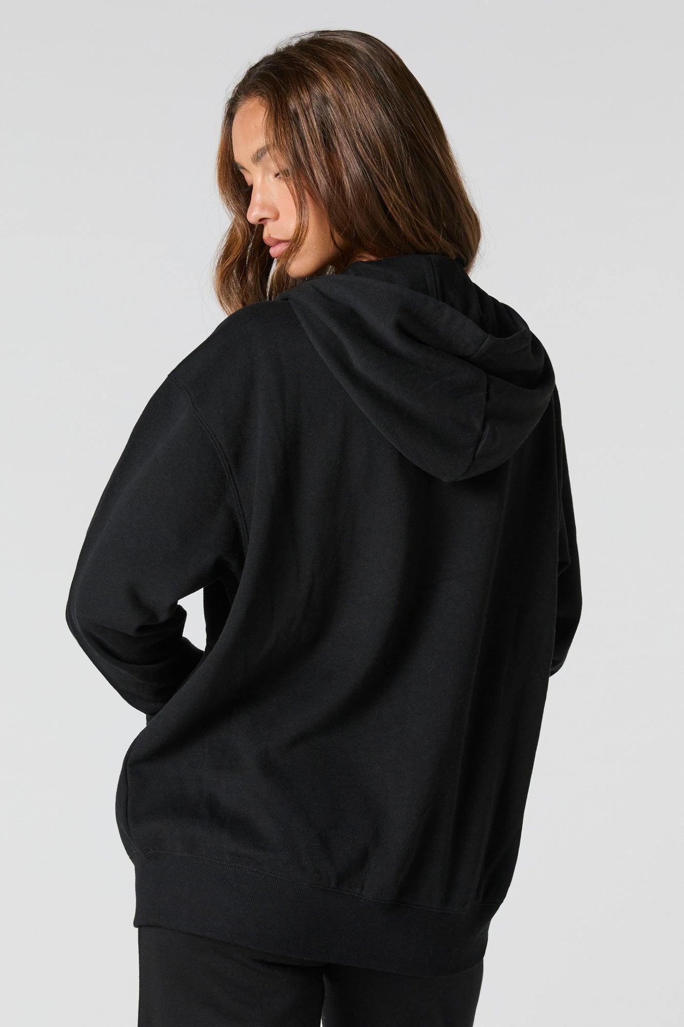 Oversized Zip-Up Fleece Hoodie Female Product Image