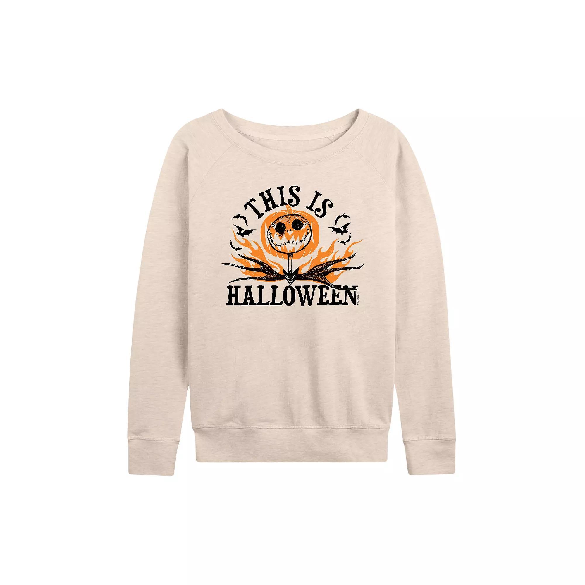Disneys Nightmare Before Christmas Jack Skellington Womens This Is Halloween French Terry Long Sleeve Tee Product Image