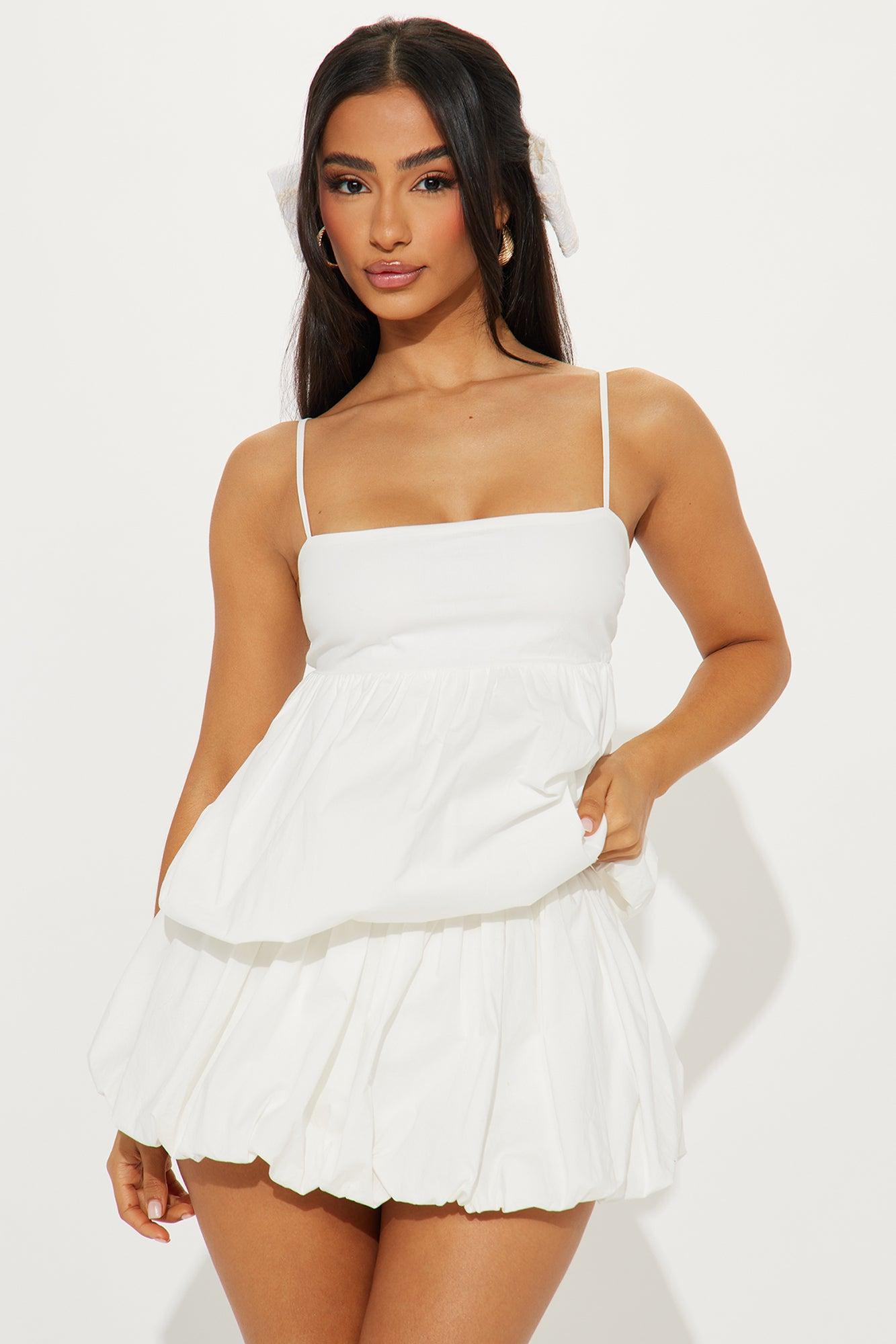 Shenay Bubble Hem Top - White Product Image