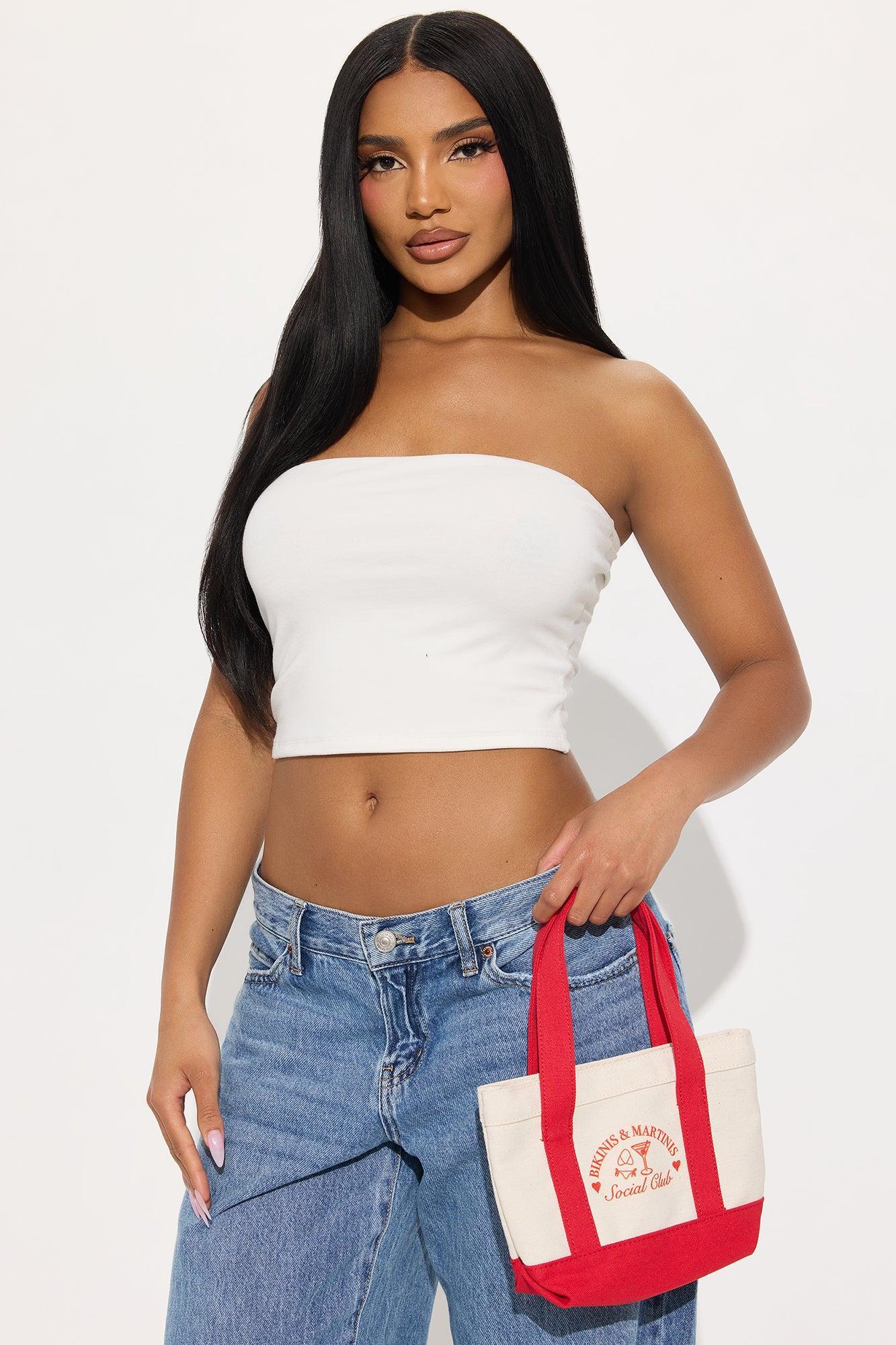 Social Club Tote - Red/White Product Image