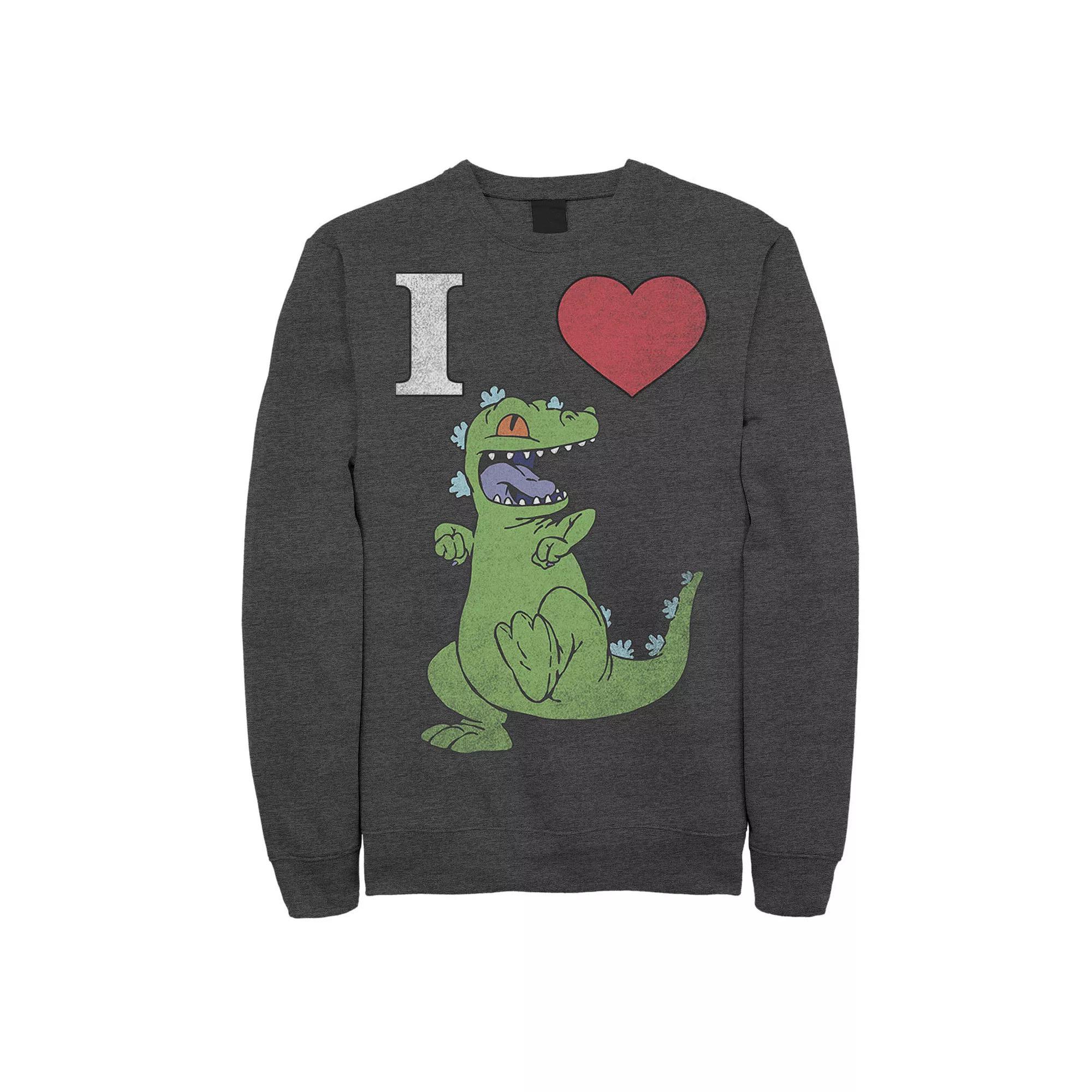 Men's Nickelodeon RugRats I Love Reptar Sweatshirt, Size: Large, Grey Heather Product Image