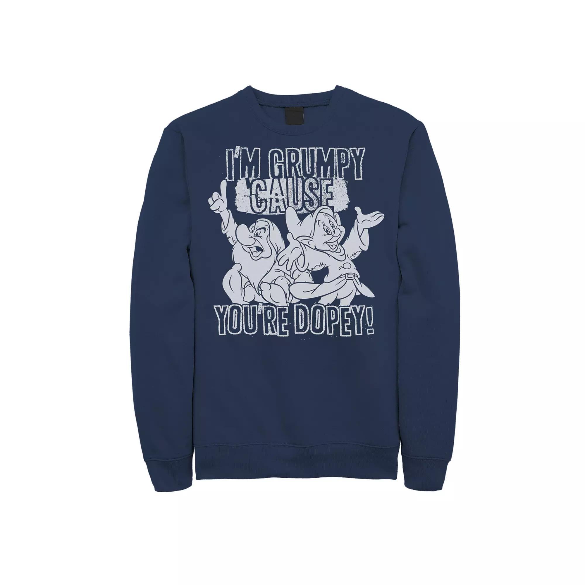 Disney's Snow White Grumpy Cause You're Dopey Men's Sweatshirt, Size: Large, Blue Product Image
