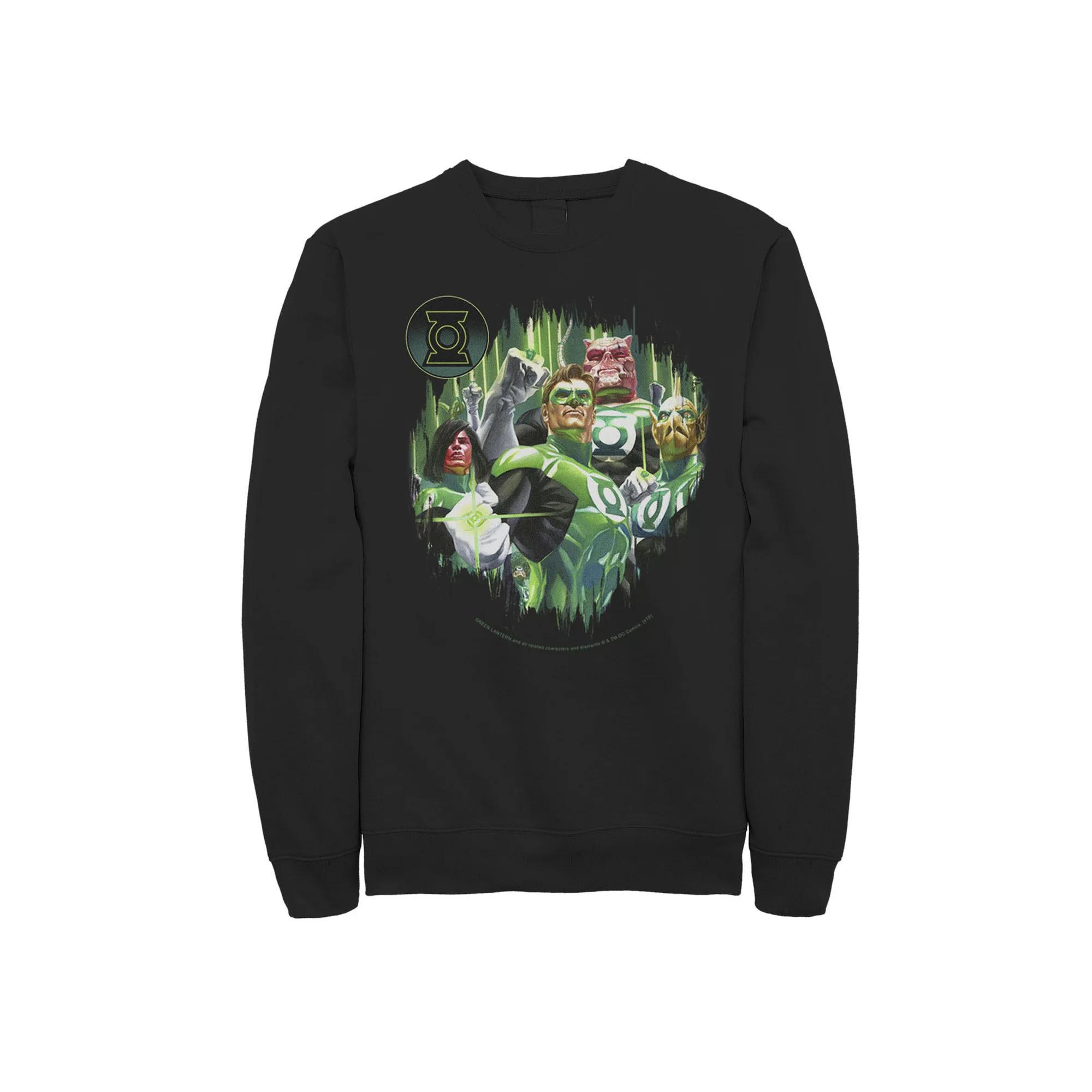 Men's DC Comics Green Lantern Corps Portrait Sweatshirt, Size: XL, Black Product Image