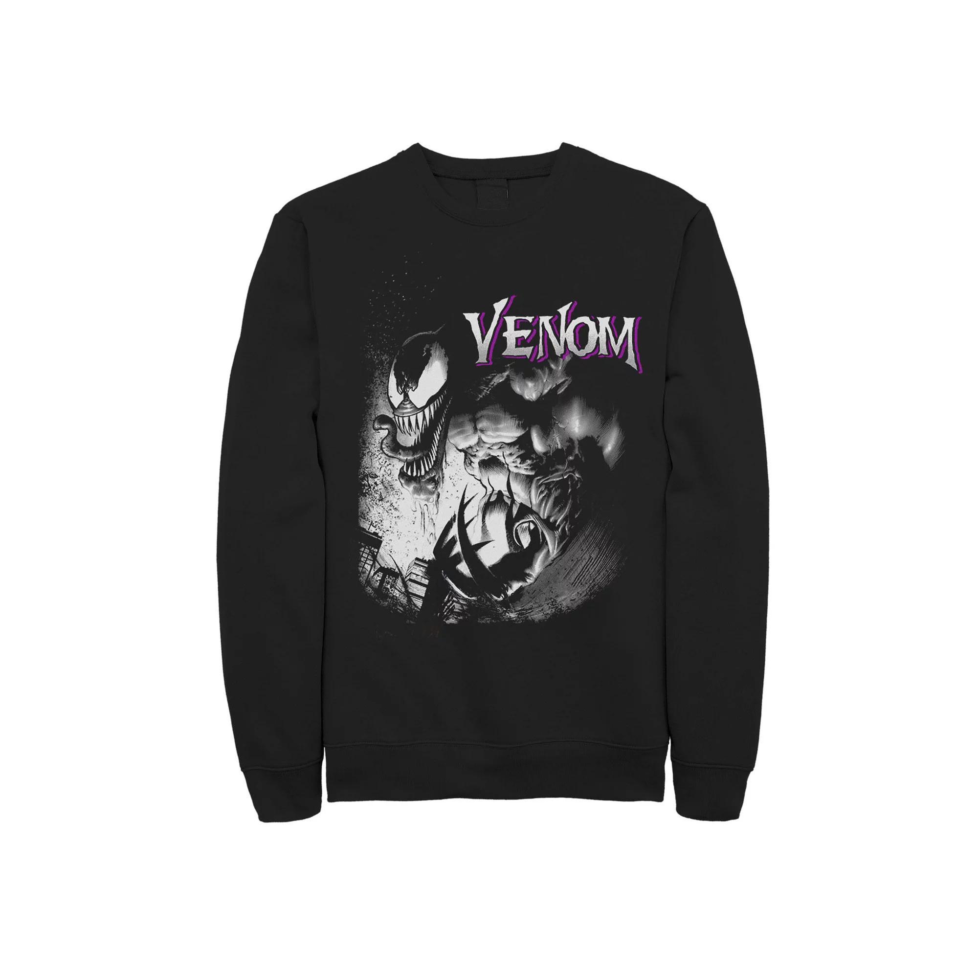 Men's Marvel Venom City Shadows Graphic Fleece Pullover, Size: Medium, Black Product Image