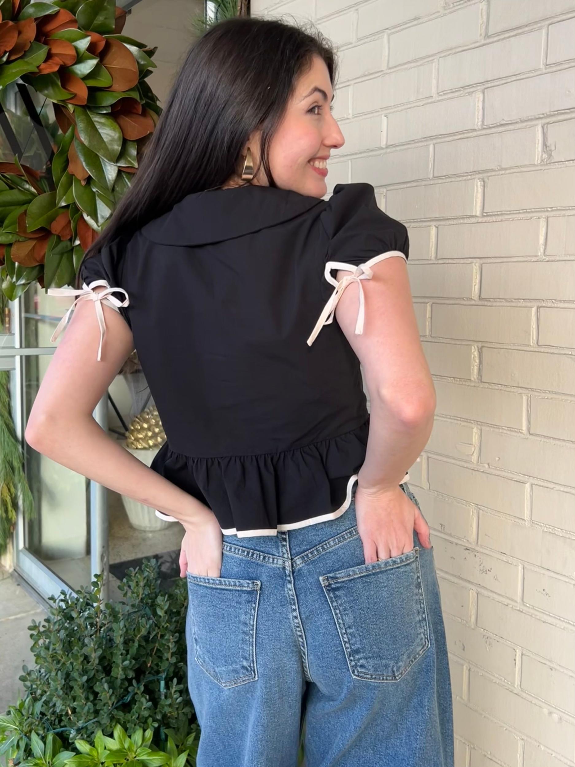 Francis Bow Collared Blouse Product Image