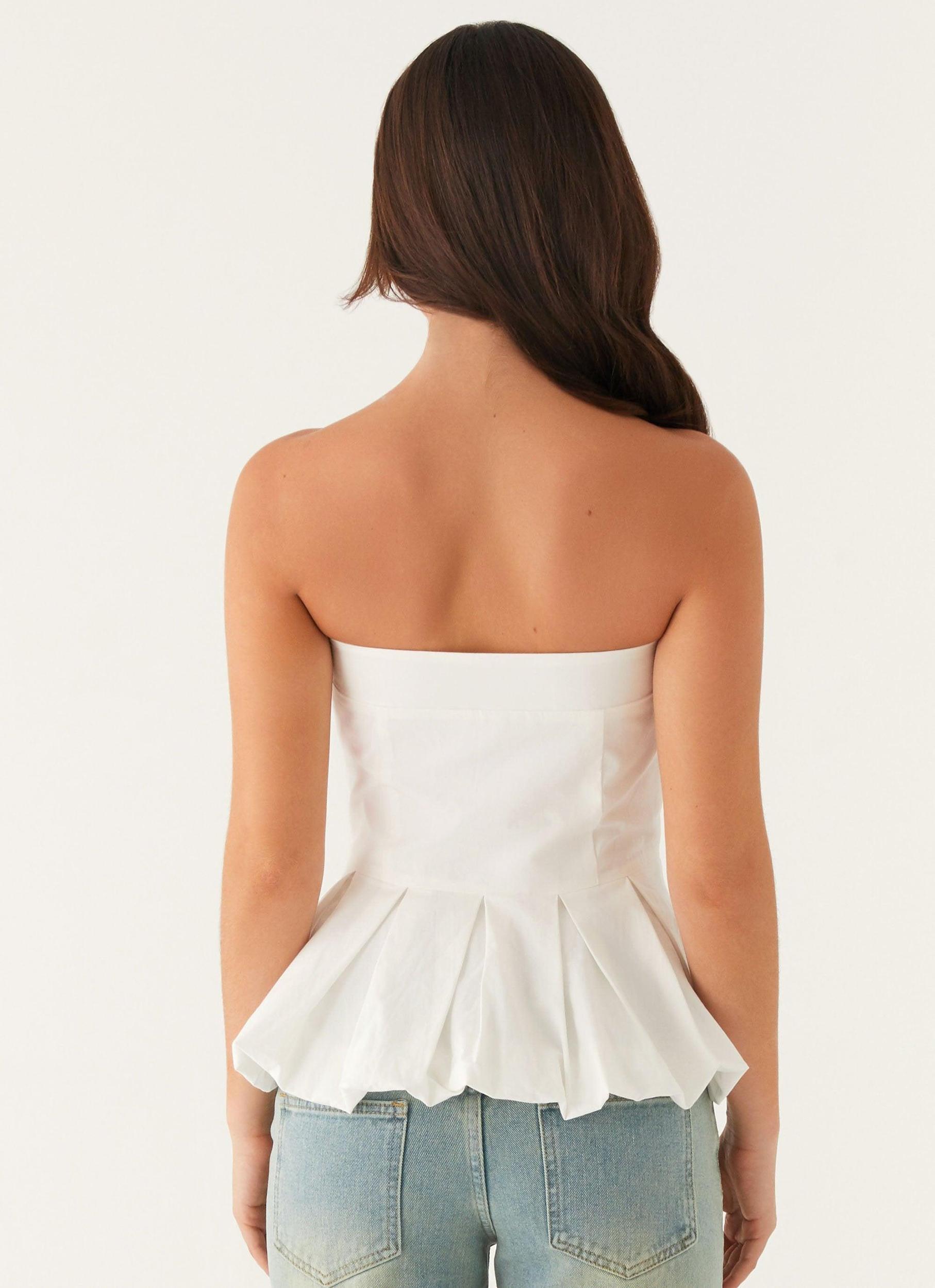 Ellen Bubble Hem Top - Ivory Product Image