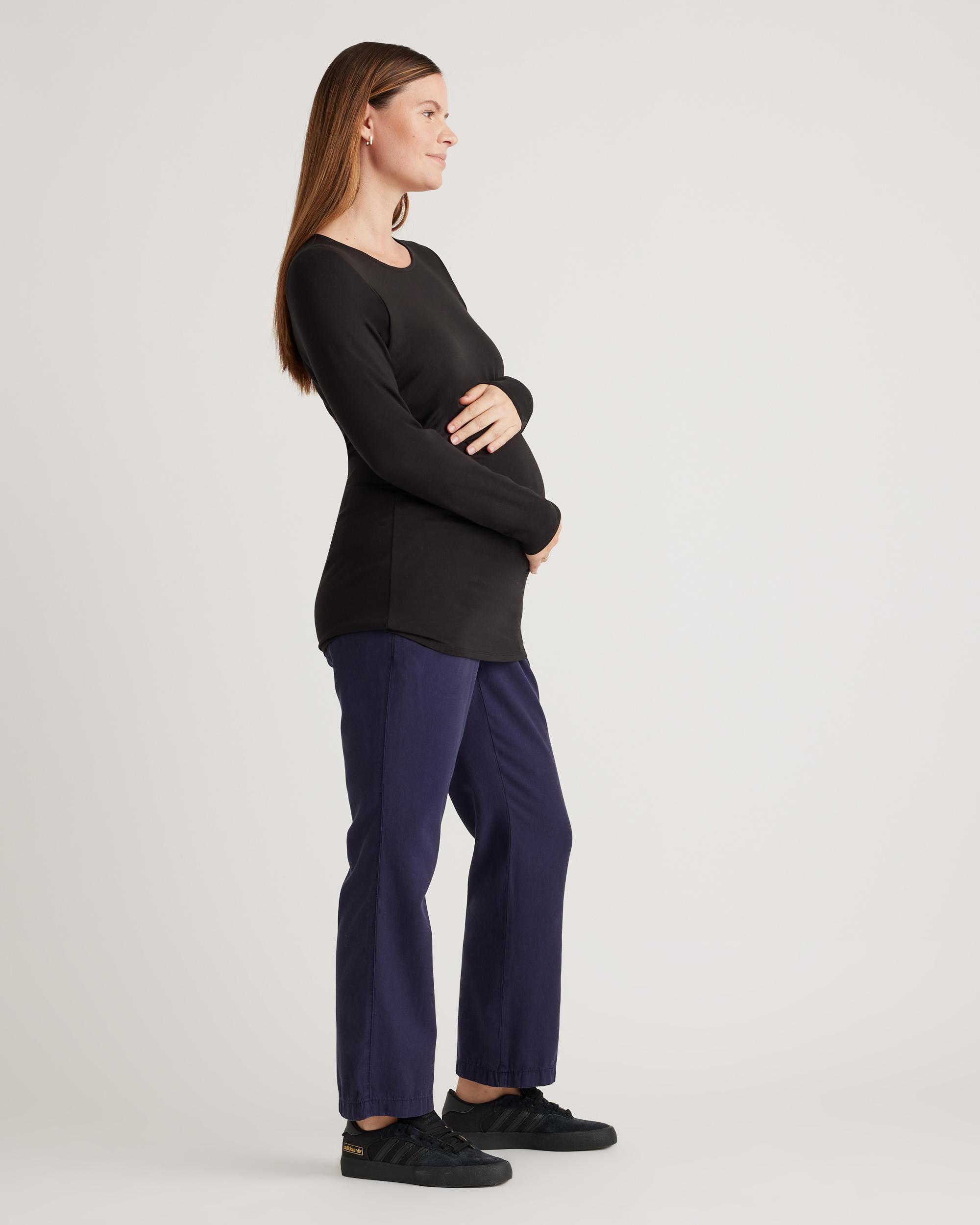 Quince | Women's Tencel Jersey Maternity & Nursing Long Sleeve Relaxed Fit T-Shirt 2-Pack Lenzing Modal Product Image