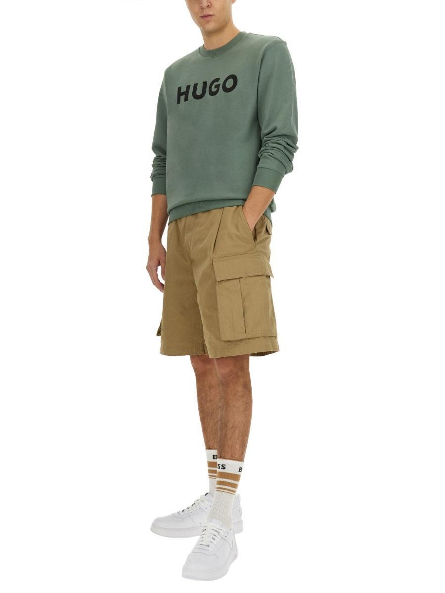 HUGO BOSS "french Terry" Sweatshirt With Logo In Green Product Image
