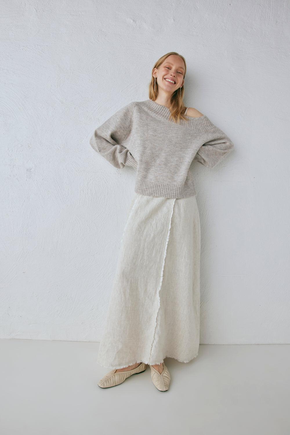 Thea Linen Maxi Dress Natural Product Image