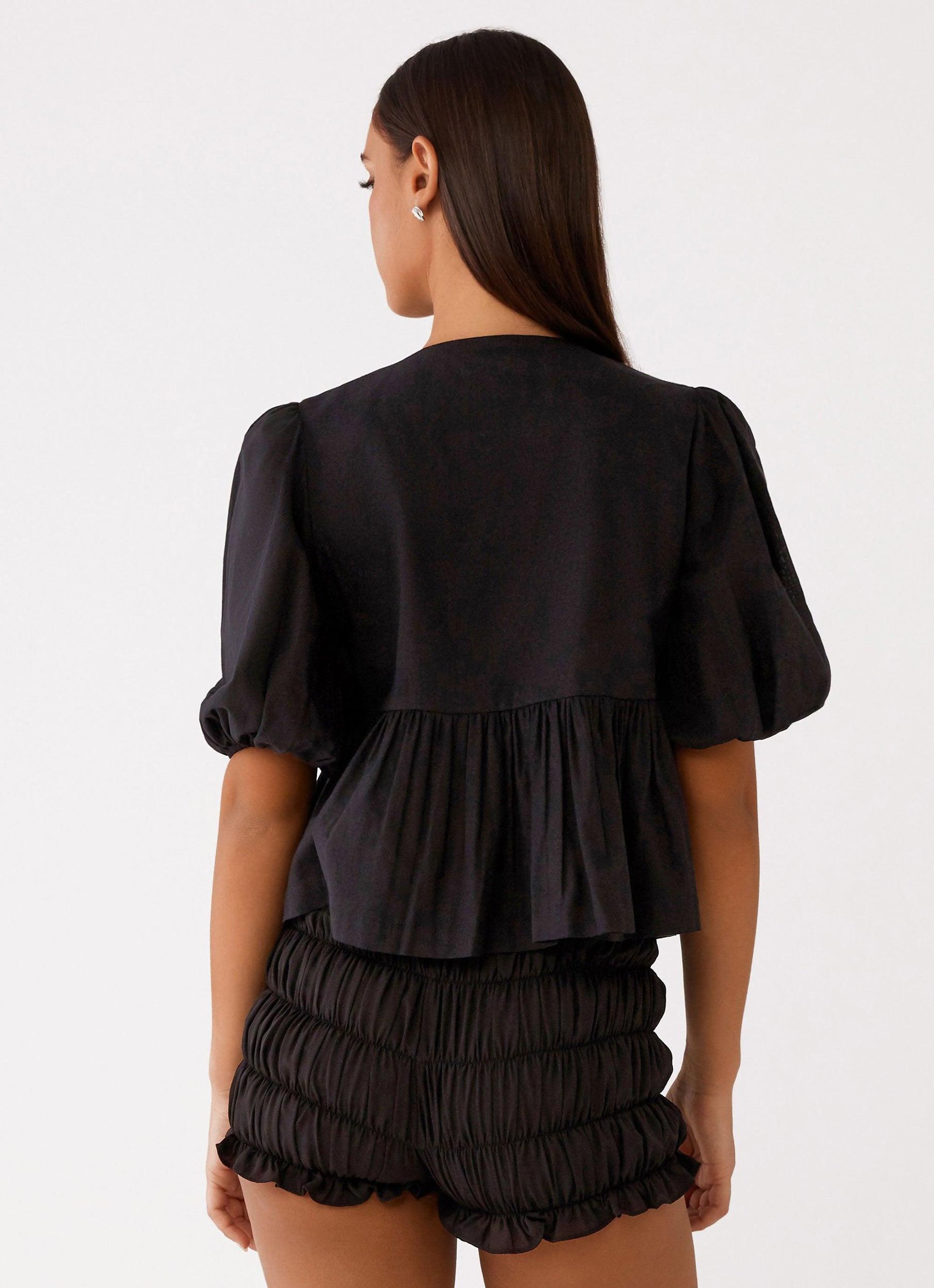 Western Wind Tie Top - Black Product Image