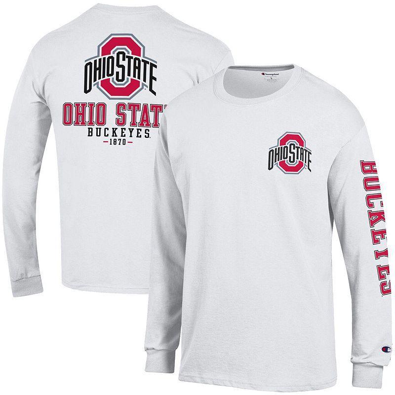 Mens Champion Ohio State Buckeyes Team Stack 3-Hit Long Sleeve T-Shirt Product Image