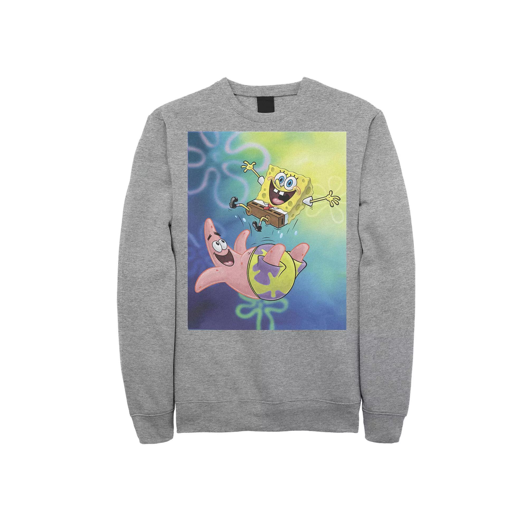 Men's Nickelodeon Spongebob Squarepants Patricks Star Best Buddies Graphic Fleece Pullover, Size: Large, Black Product Image