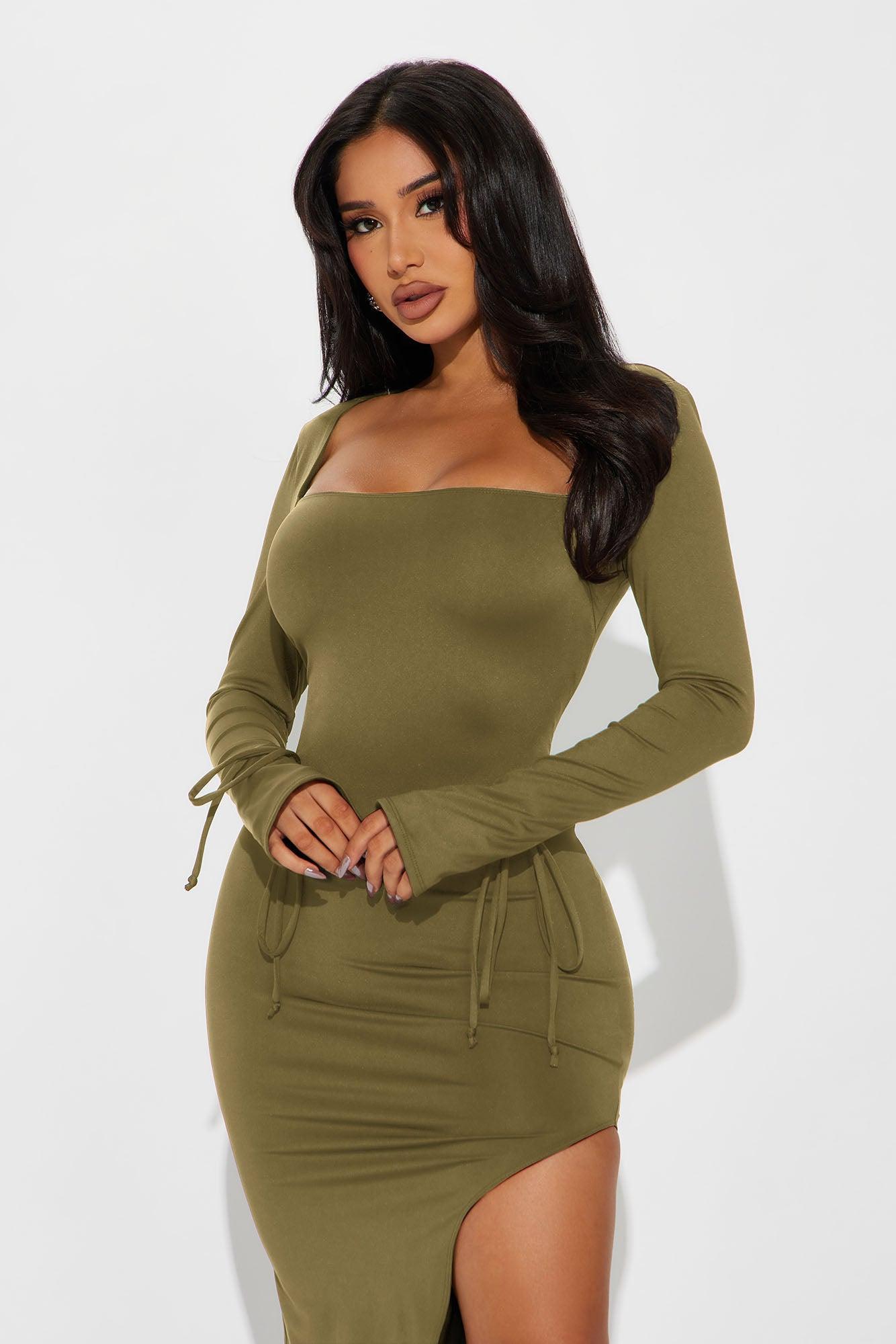 Sophisticated Touch Sculpt Midi Dress - Hunter Product Image