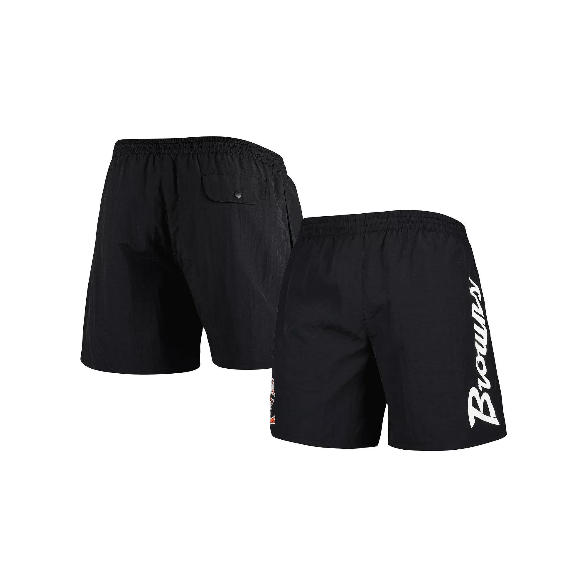 Men's Mitchell & Ness Black Cleveland Browns Team Essentials Nylon Shorts, Size: Small Product Image