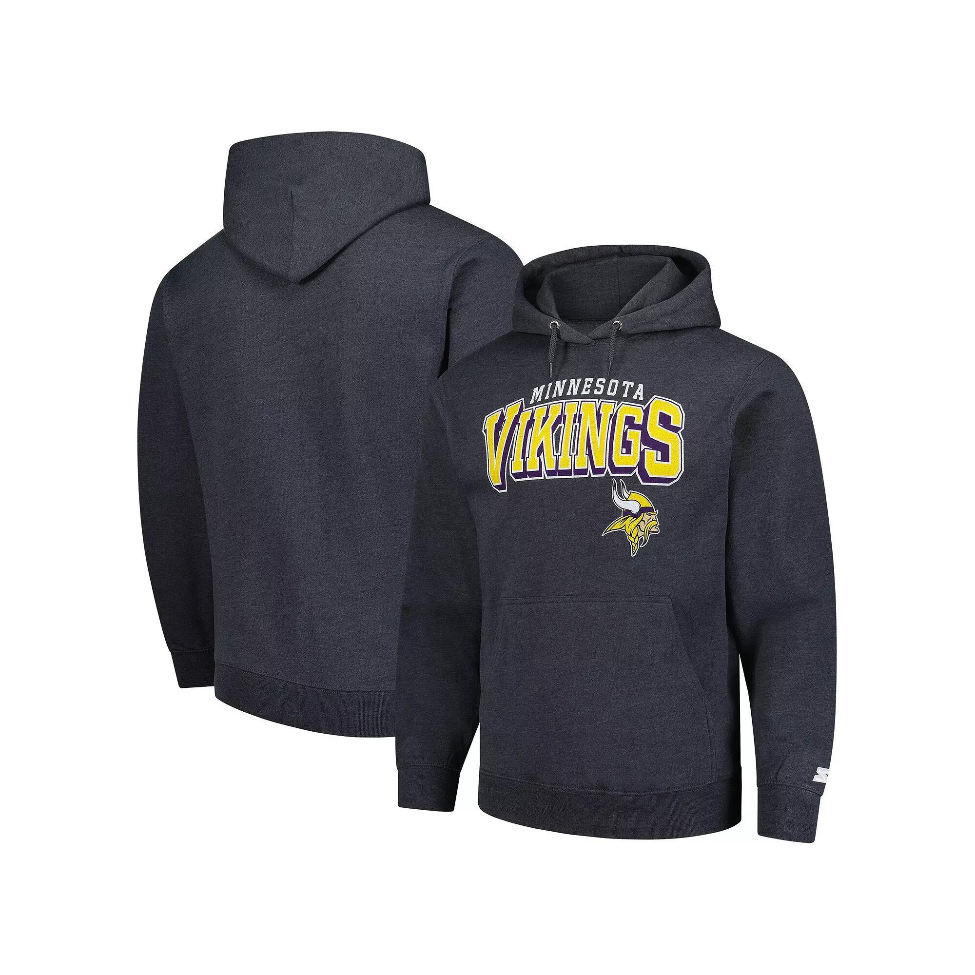 Men's Starter Charcoal Minnesota Vikings Vintage Pullover Hoodie, Size: Small Product Image