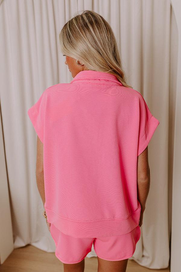 Spring In Your Step Ribbed Top in Bubblegum Pink Product Image