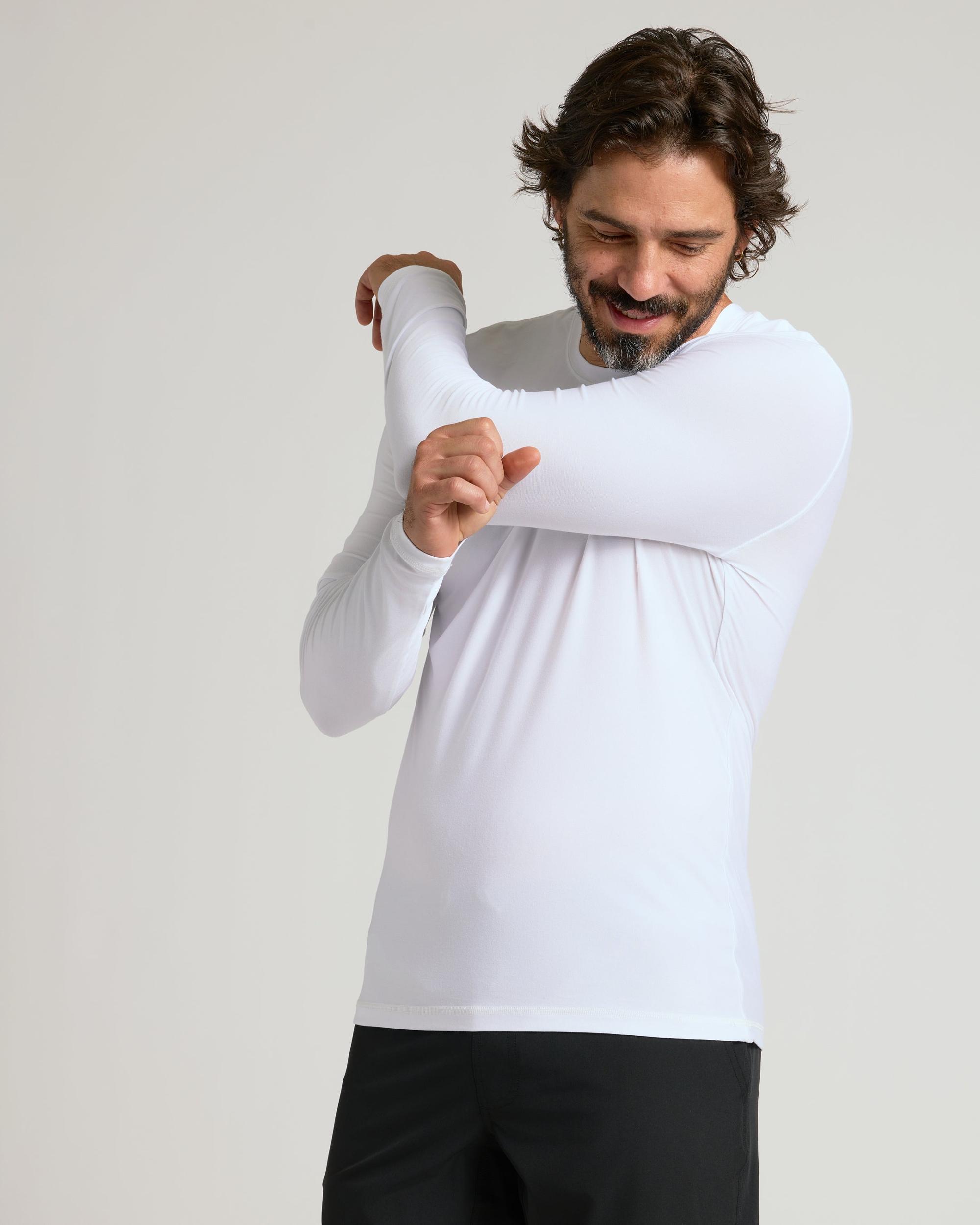 White Active Long Sleeve Crew T-Shirt Product Image