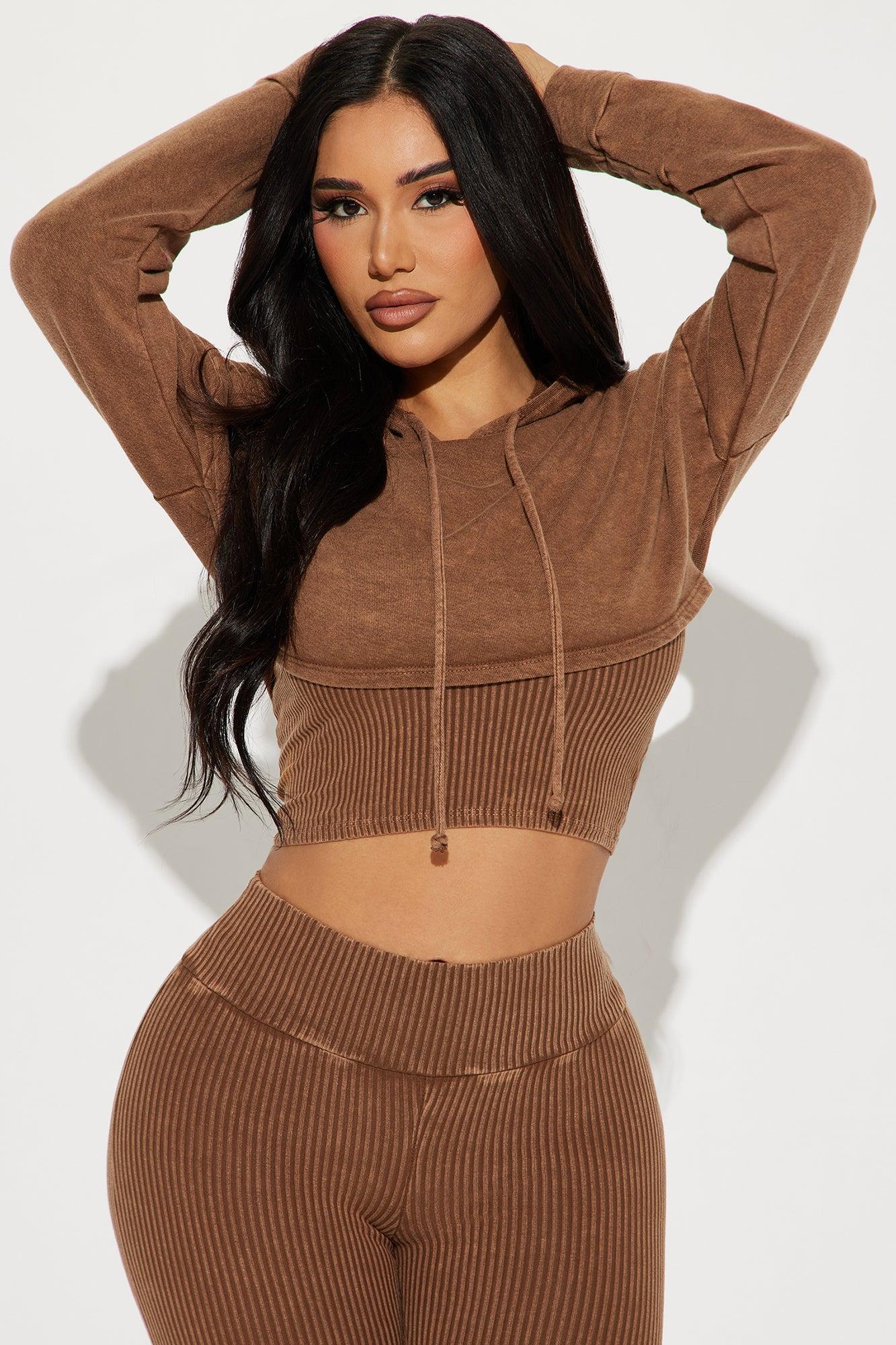 Chill Vibe Mineral Wash Legging Set - Mocha Product Image