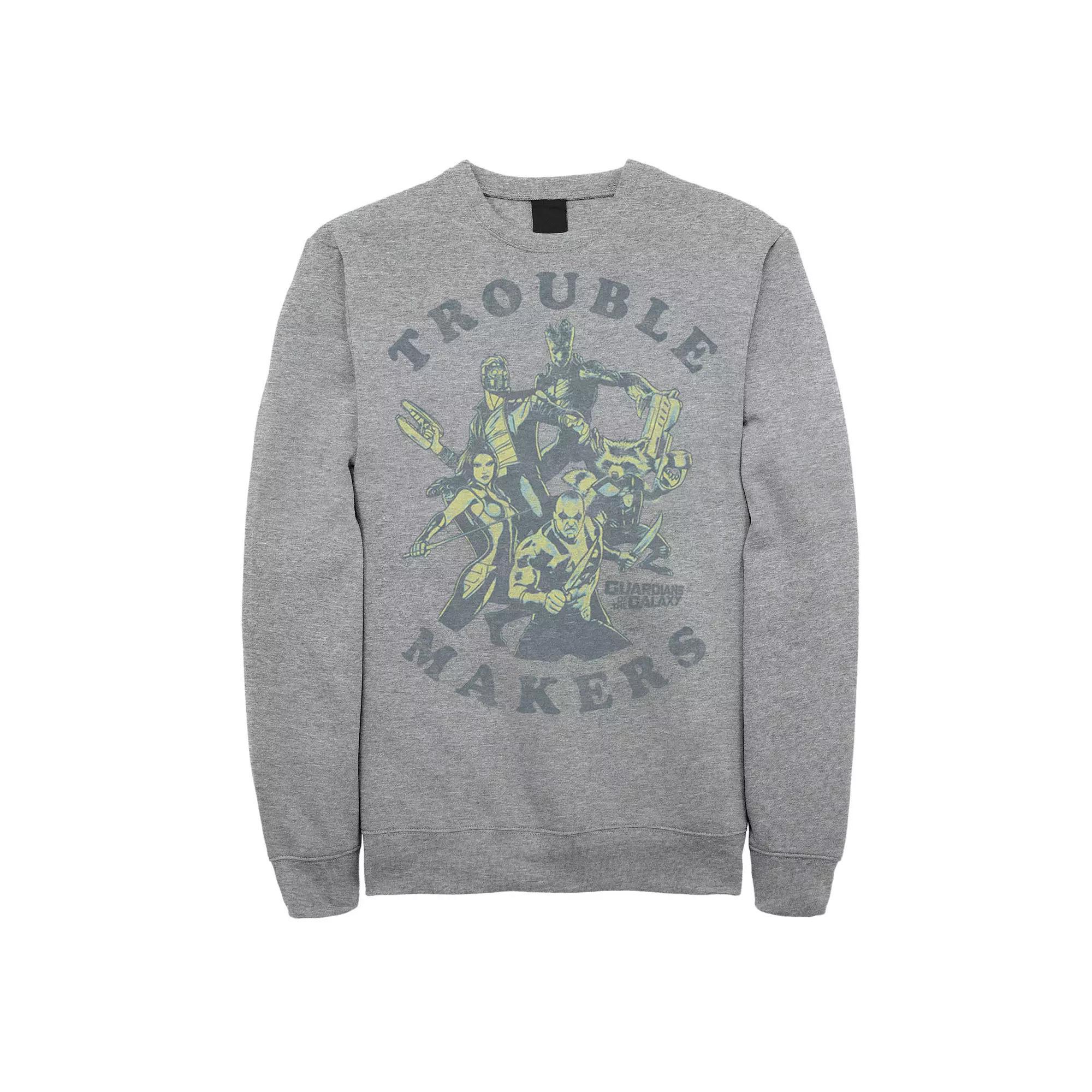 Men's Marvel Guardians Of The Galaxy Trouble Makers Sweatshirt, Size: Medium, Athletic Grey Product Image