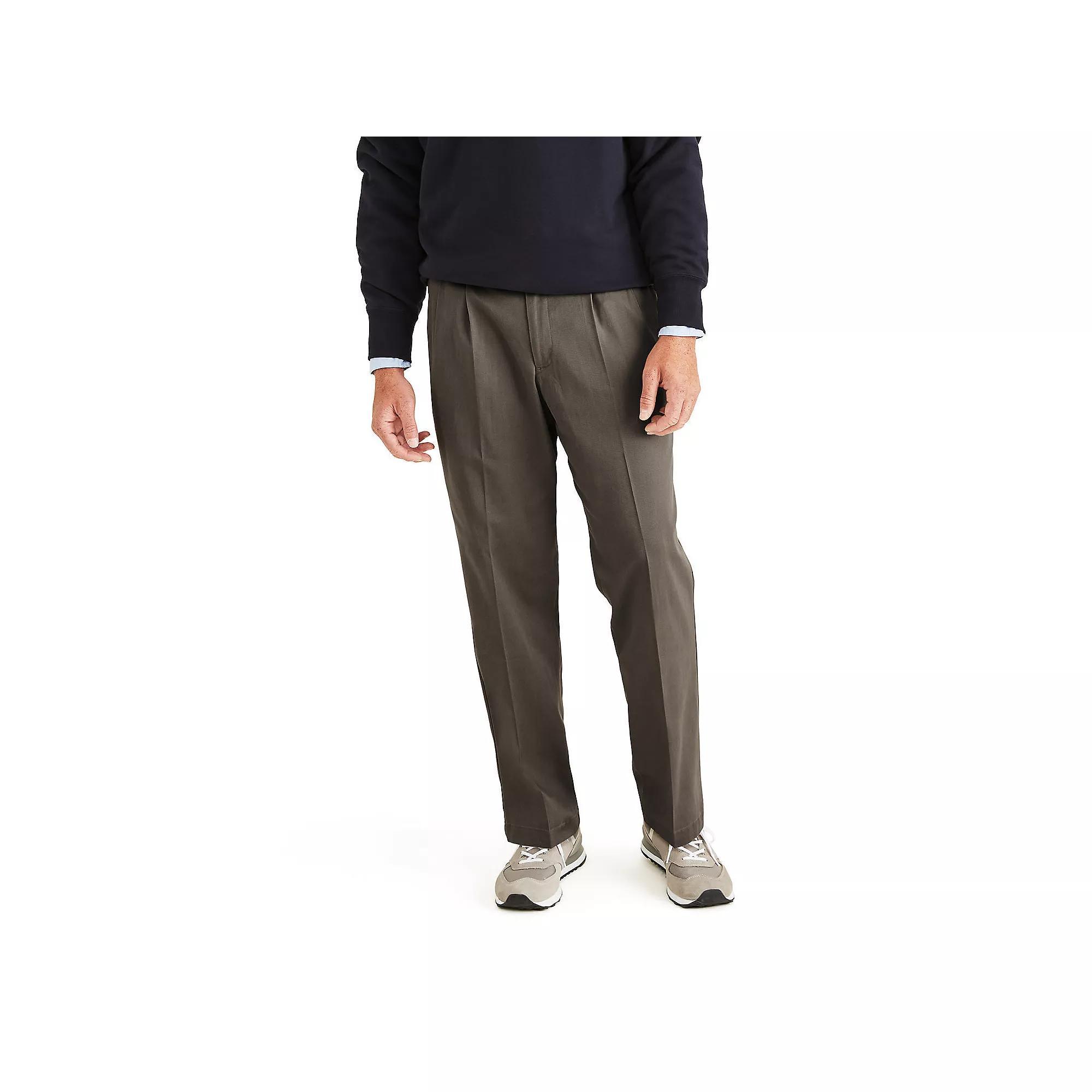 Big & Tall Dockers® Stretch Easy Khaki Classic-Fit Pleated Pants, Men's, Size: 44X34, Black Product Image