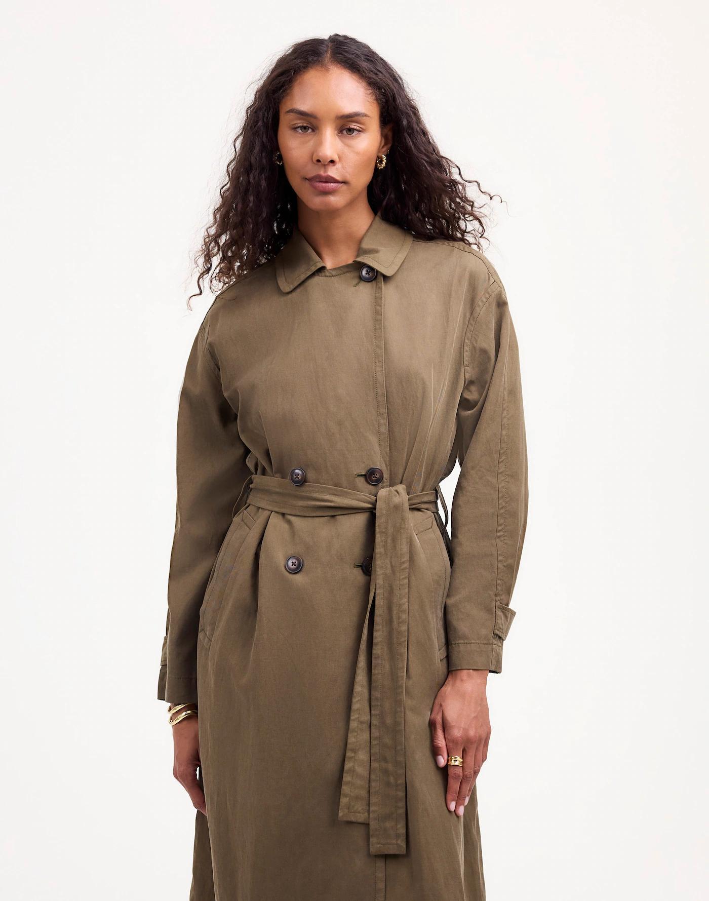 Belted Trench Coat in Drapey Twill Product Image