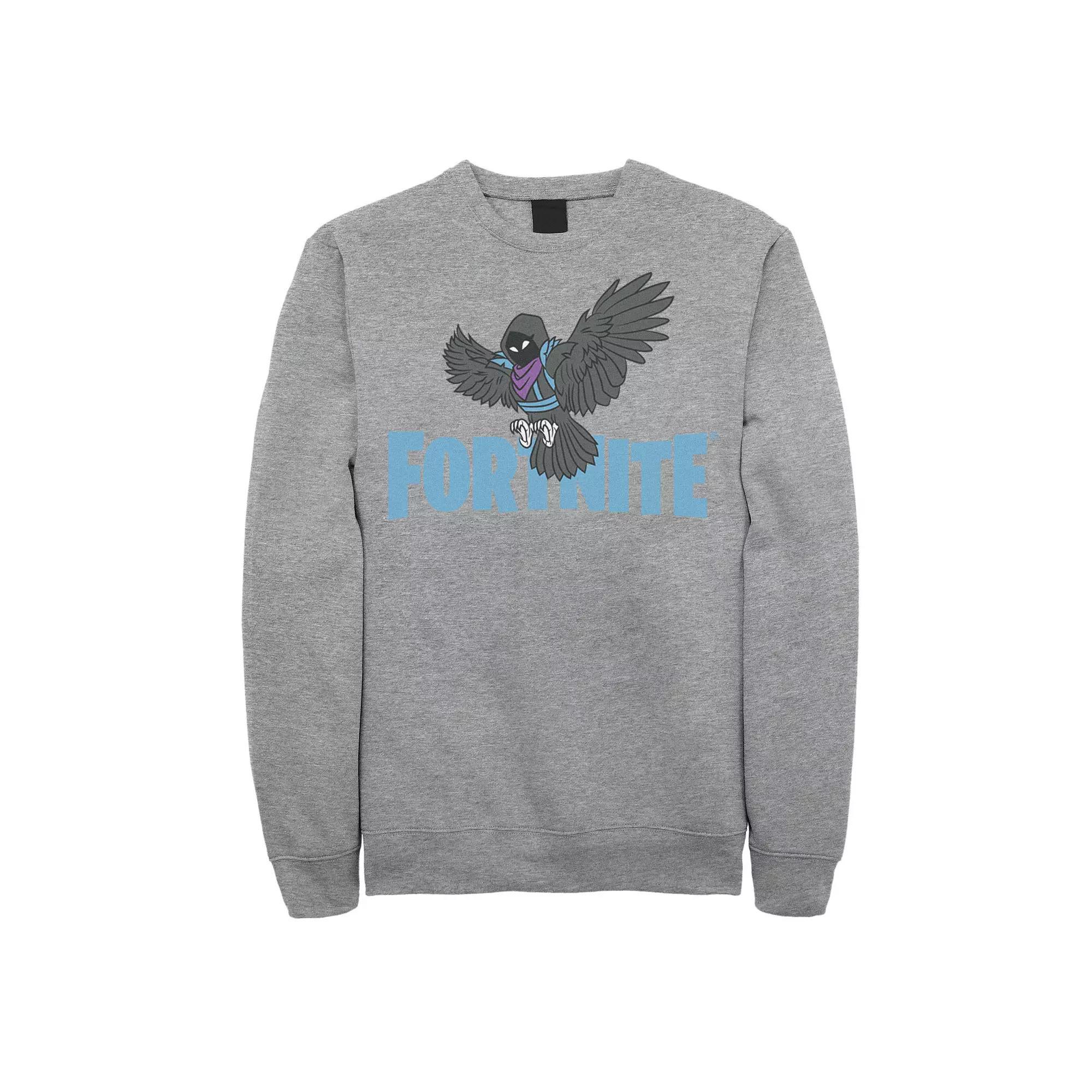 Men's Fortnite Raven Logo Sweatshirt, Size: Large, Athletic Grey Product Image
