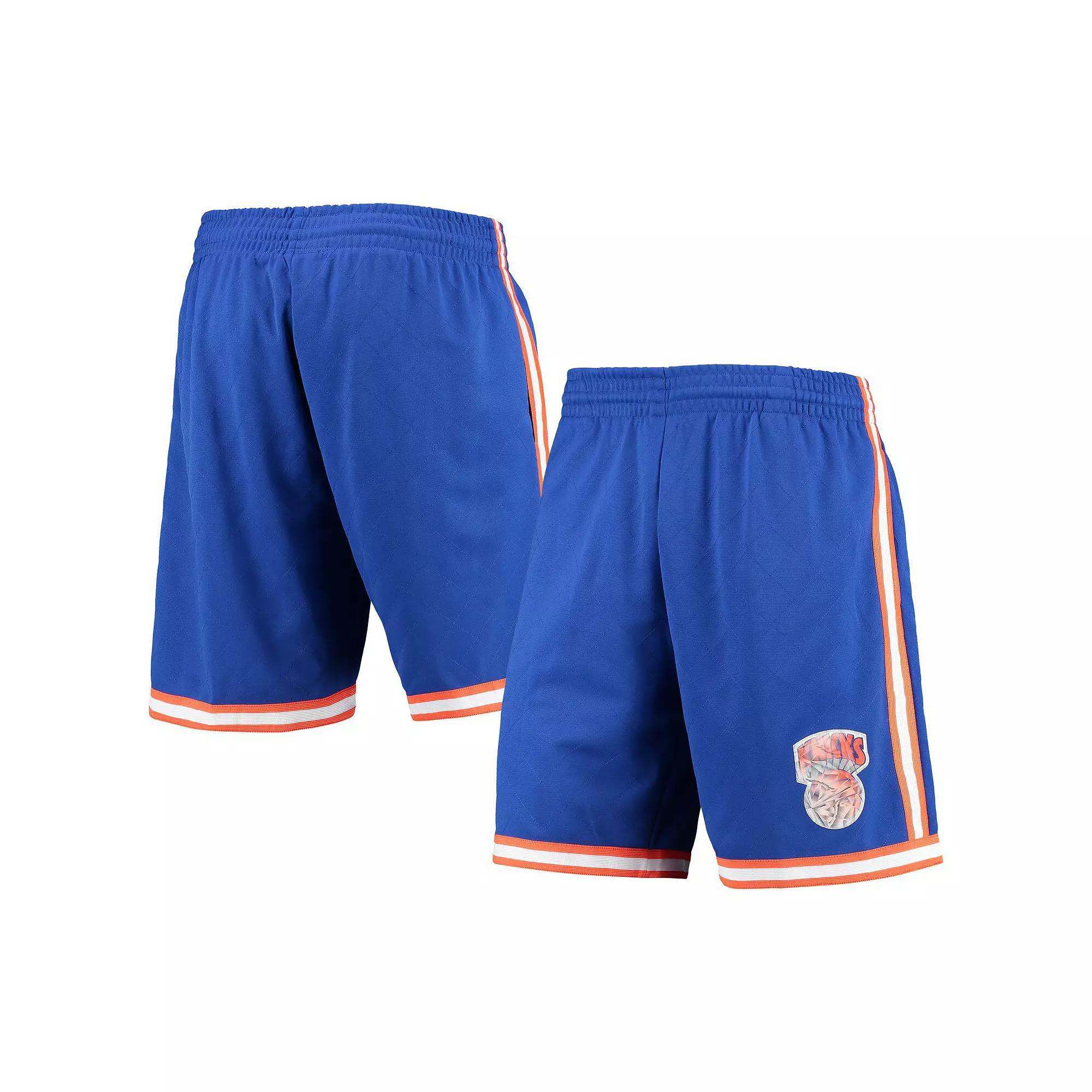 Men's Mitchell & Ness Blue New York Knicks 1991 Hardwood Classics 75th Anniversary Swingman Shorts, Size: XL Product Image