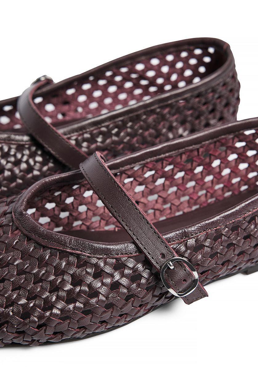 Woven Leather Ballerinas Product Image