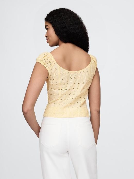 Cap-Sleeve Eyelet Top Product Image
