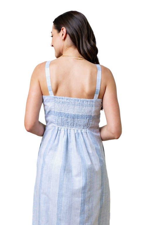 Hope & Henry Women's Sleeveless Sheath Dress in Blue Ombre Stripe Linen at Nordstrom, Size 2 Product Image