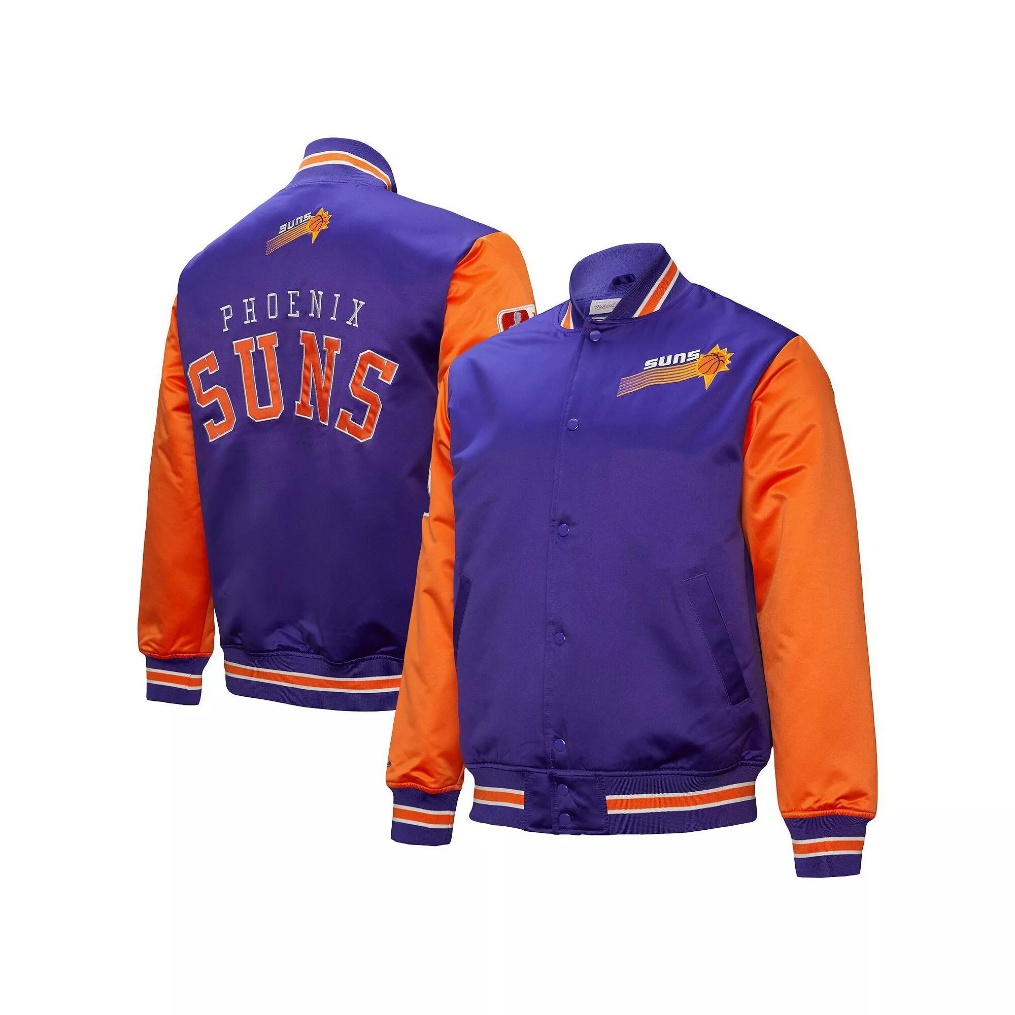 Men's Mitchell & Ness  Purple Phoenix Suns Hardwood Classic Primetime Full-Snap Satin Jacket, Size: 2XL, Phx Purple Product Image