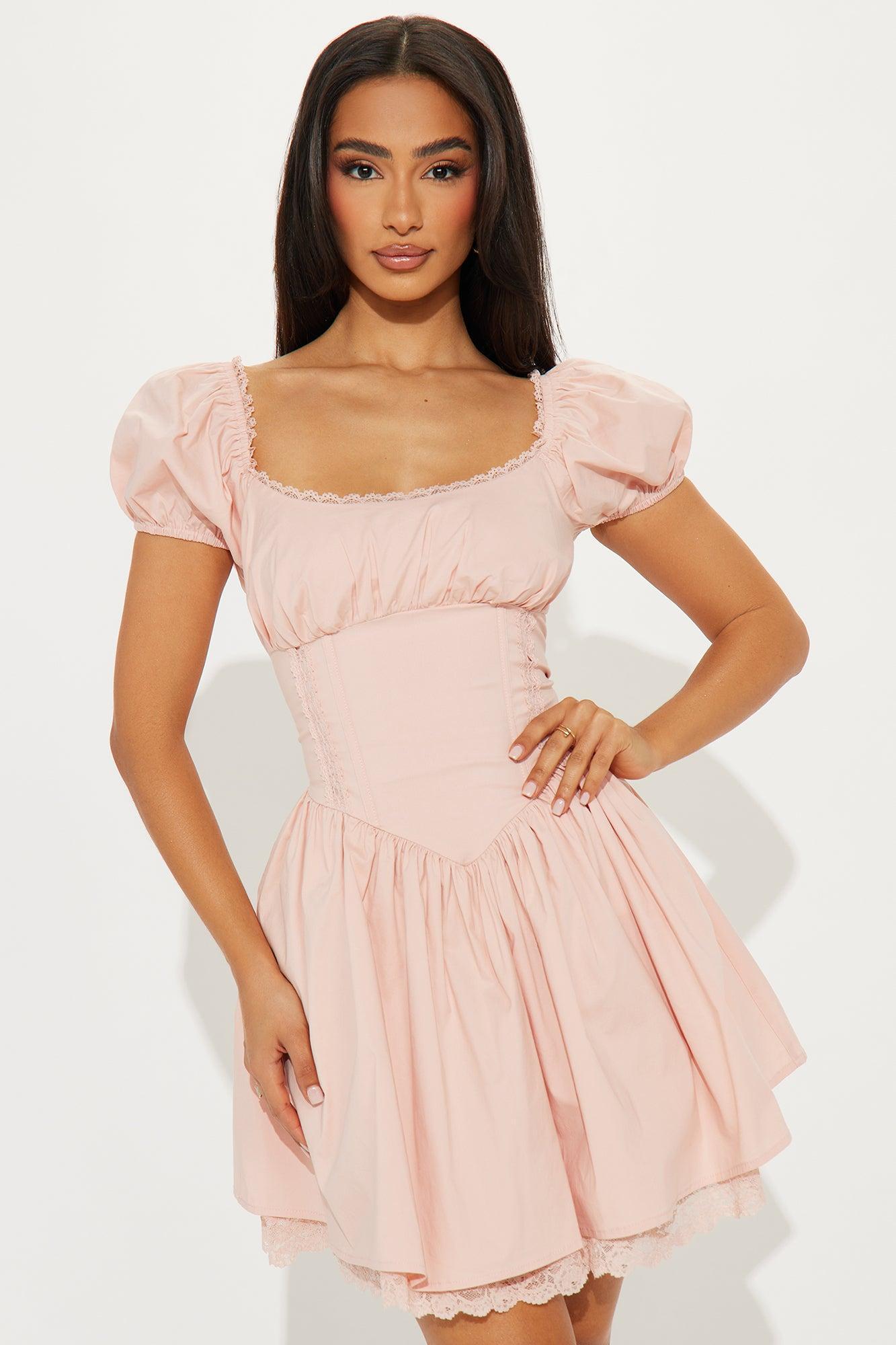 Darling Please Poplin Micro Mini Dress - Blush Product Image