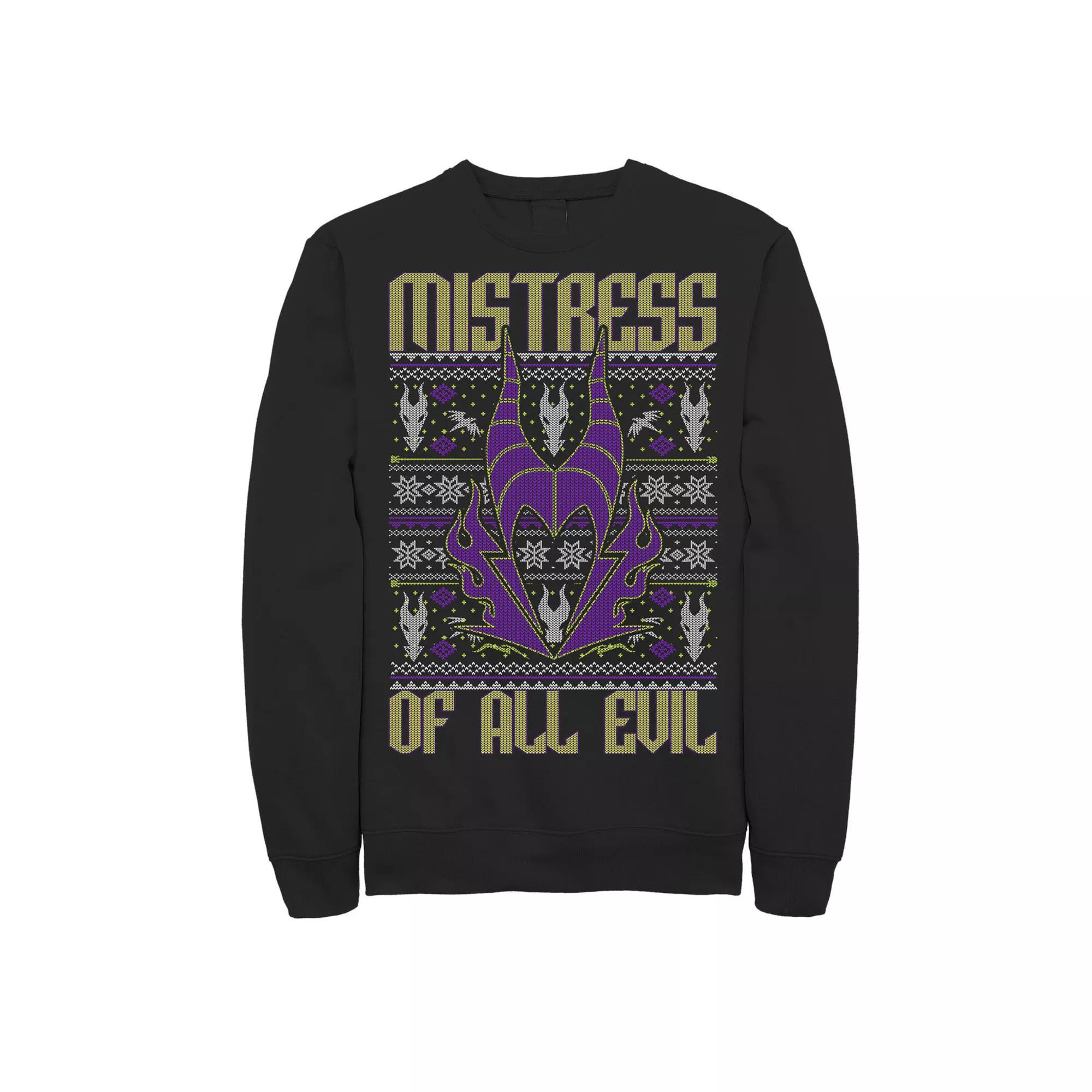 Disney's Villains Mistress Of All Evil Knit Sweater Men's Fleece, Size: Medium, Black Product Image