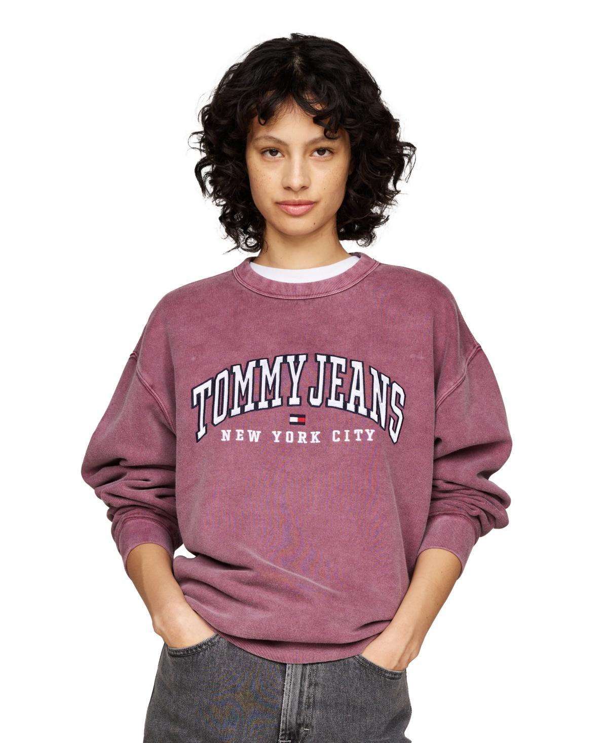 Tommy Jeans Womens Varsity Crew Neck Relaxed Sweatshirt Product Image