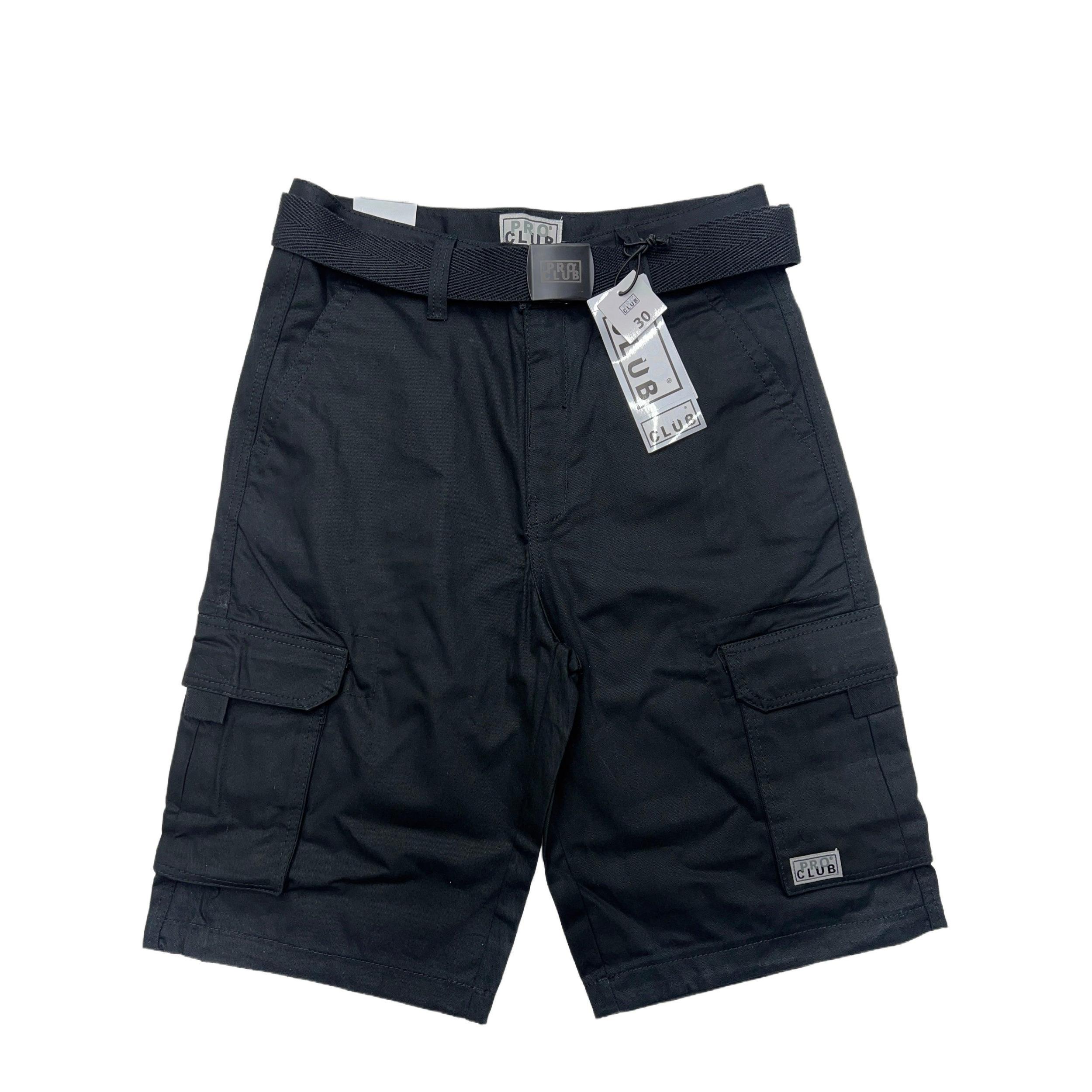 Pro Club Men's Cotton Twill Cargo Shorts With Belt Male Product Image