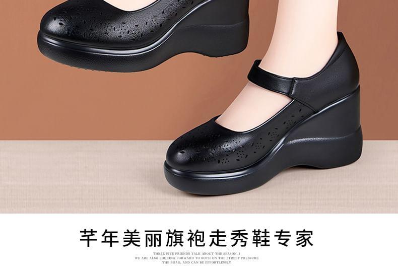 Platform Wedge Mary Jane Pumps Product Image