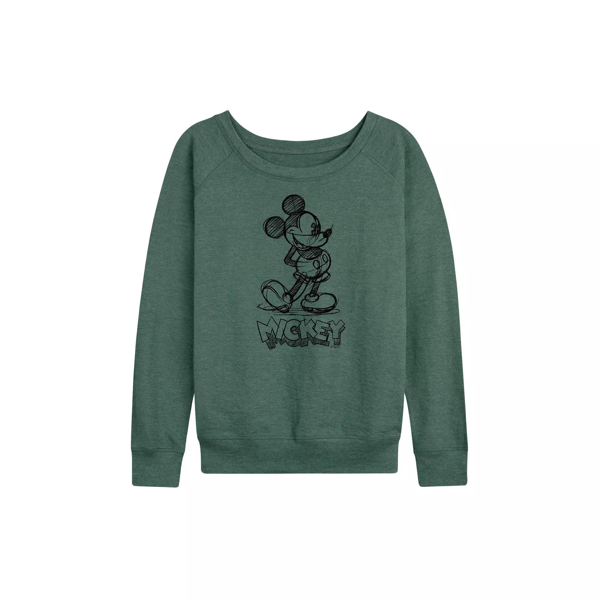 Womens Wicked Elphaba French Terry Long Sleeve Tee Grey Green Product Image