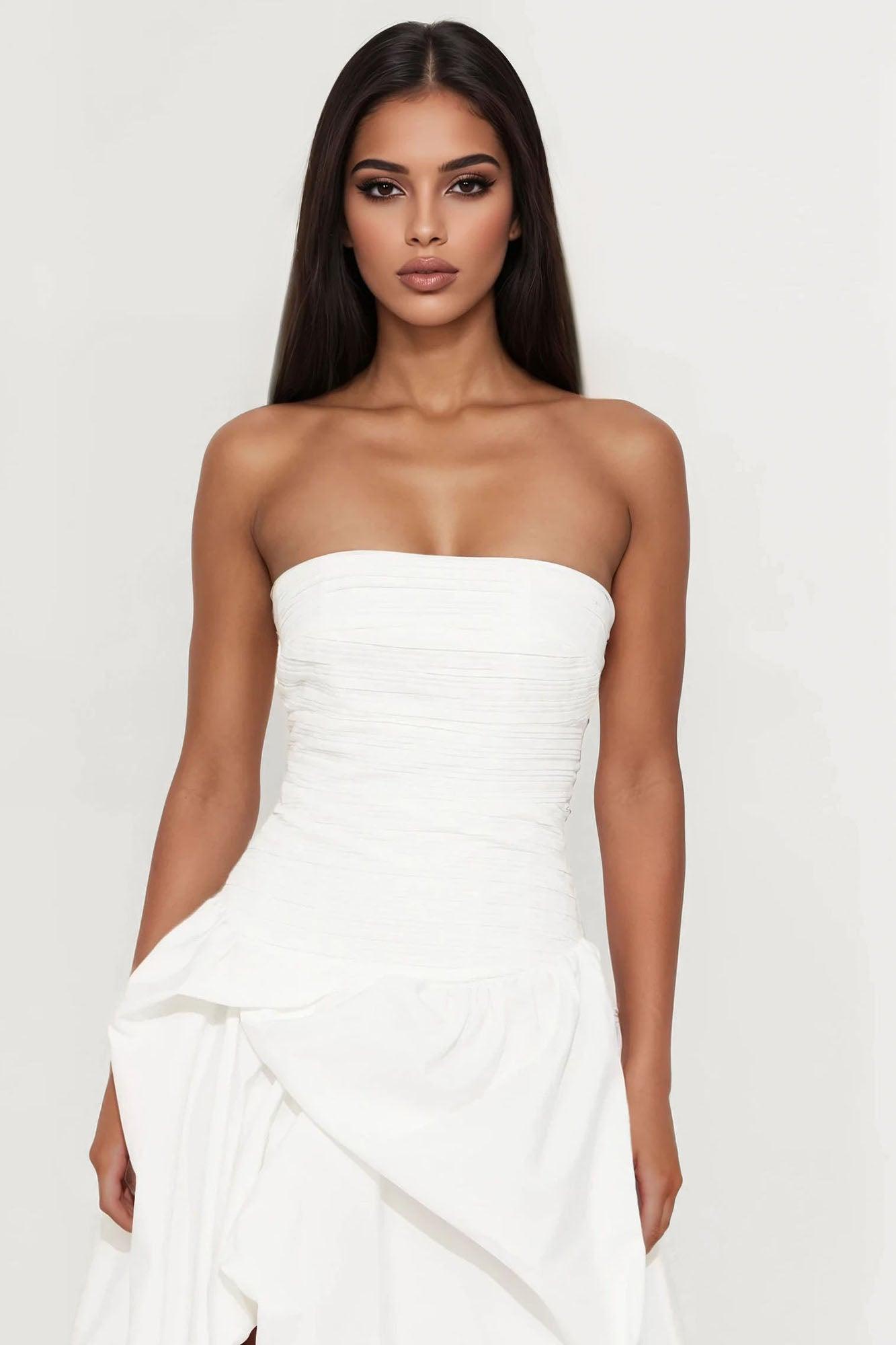 Skye Drop Waist Maxi Dress - White Product Image