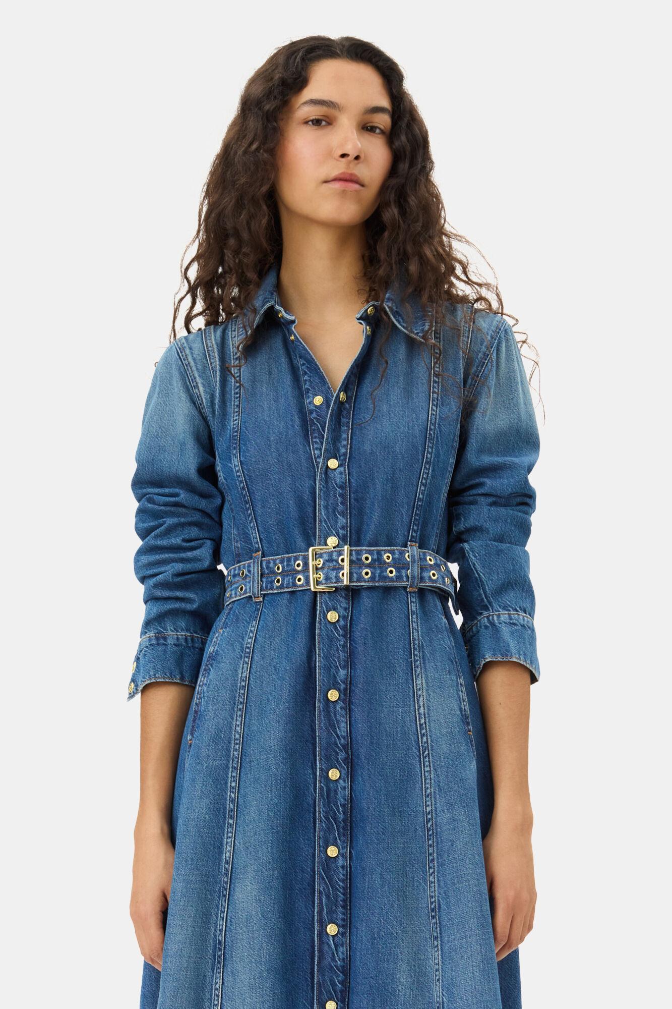 Blue Belted Maxi Dress Product Image