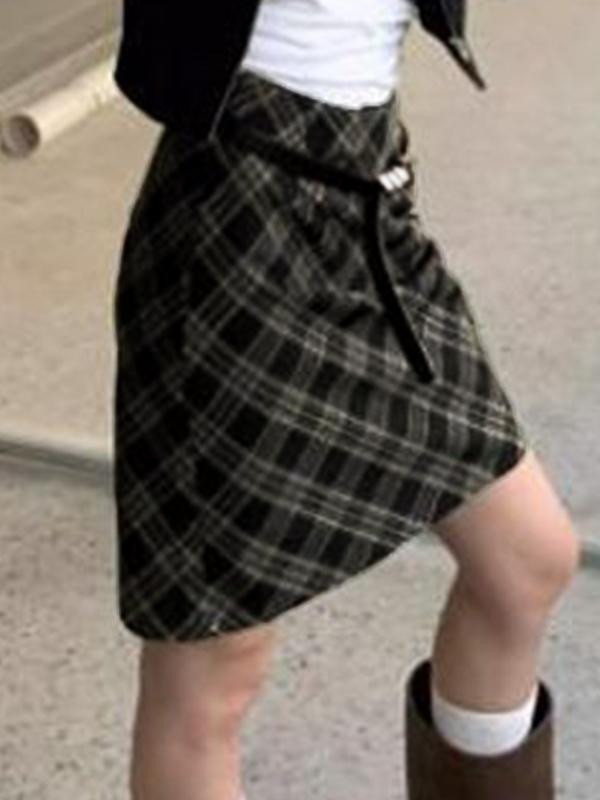 Vintage Plaid High Rise Mini Skirt Product Image