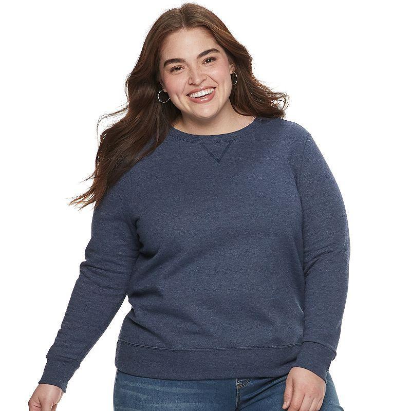 Plus Size Just My Size  Fleece Crew Sweatshirt, Women's, Size: 5XL, Pale Pink Product Image