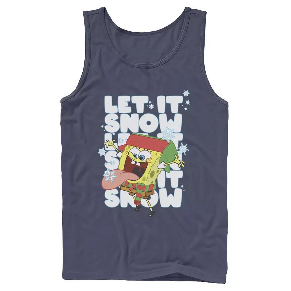 Mens Nickelodeon Spongebob Squarepants Let It Snow Let It Snow Let It Snow Graphic Tank Top Product Image