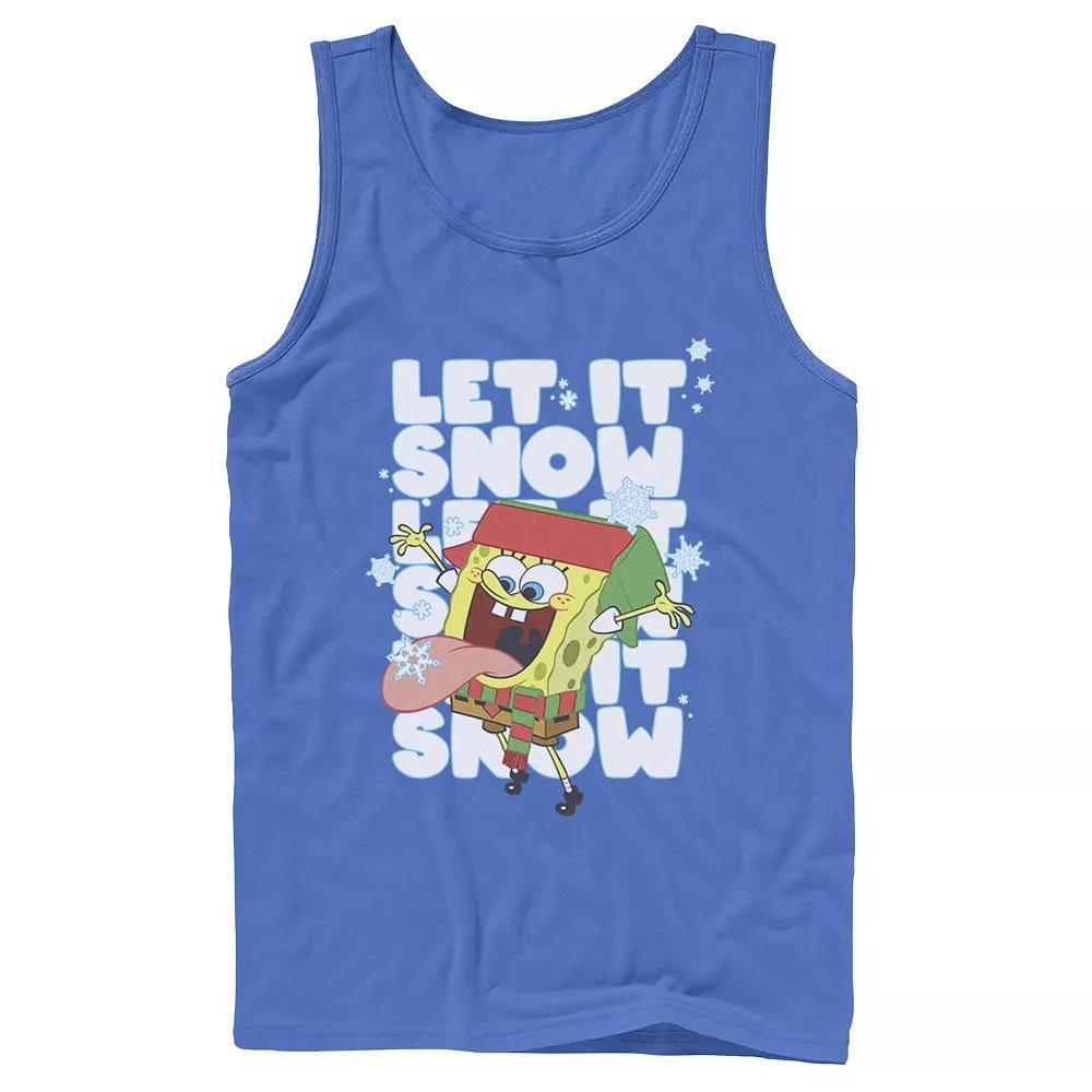 Mens Nickelodeon Spongebob Squarepants Let It Snow Let It Snow Let It Snow Graphic Tank Top Product Image