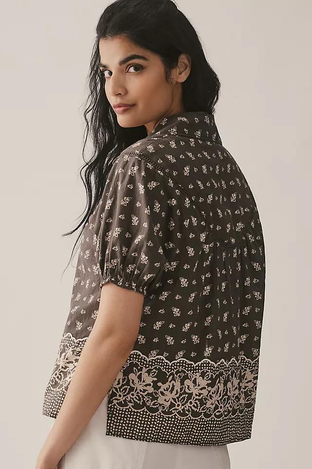 Pilcro Short-Sleeve Popover Blouse Product Image
