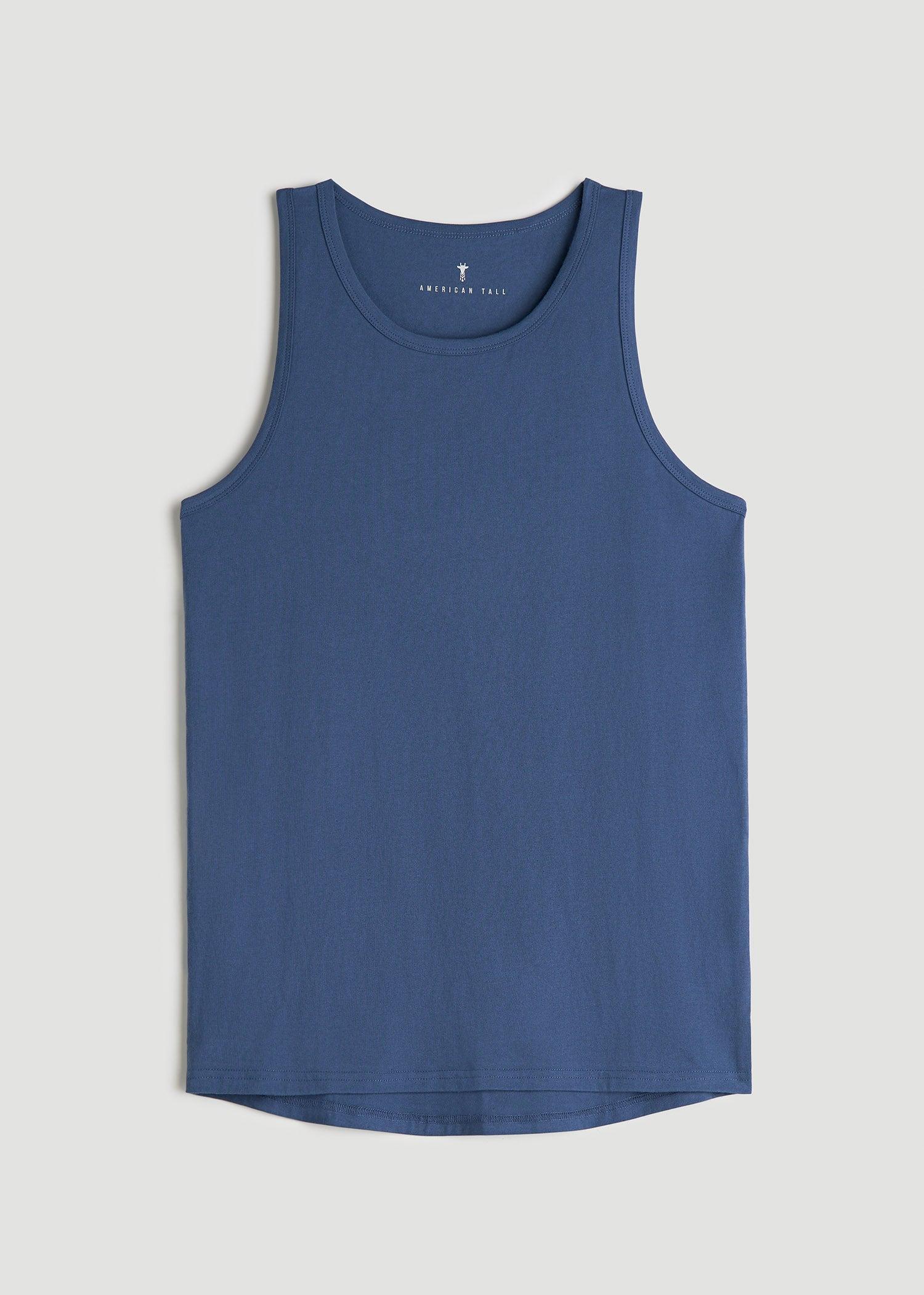 The Essentials: Men's Tall SLIM-FIT Beach Tank Top in Grey Blue Product Image
